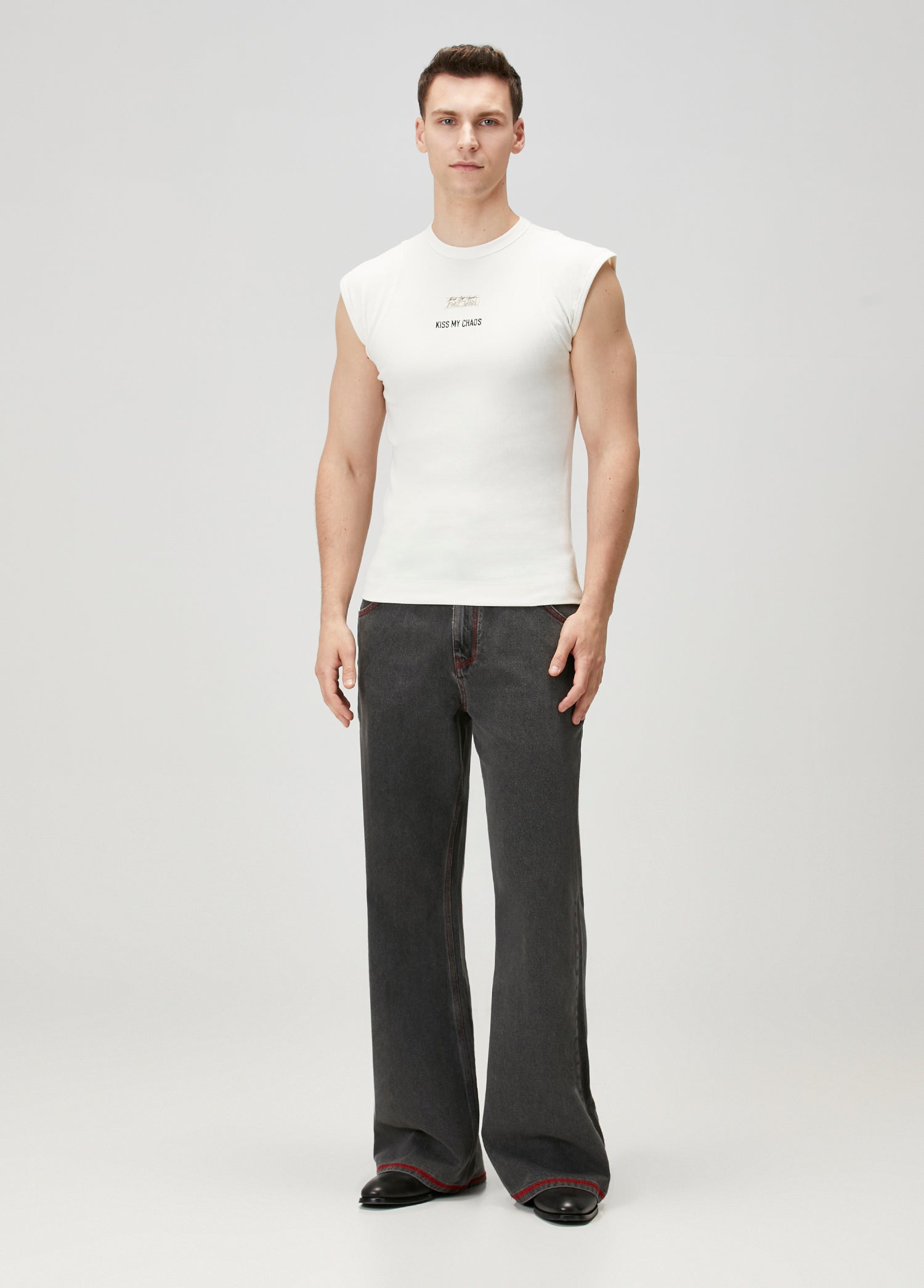 COTTON RIB TANK TOP WITH PATCH