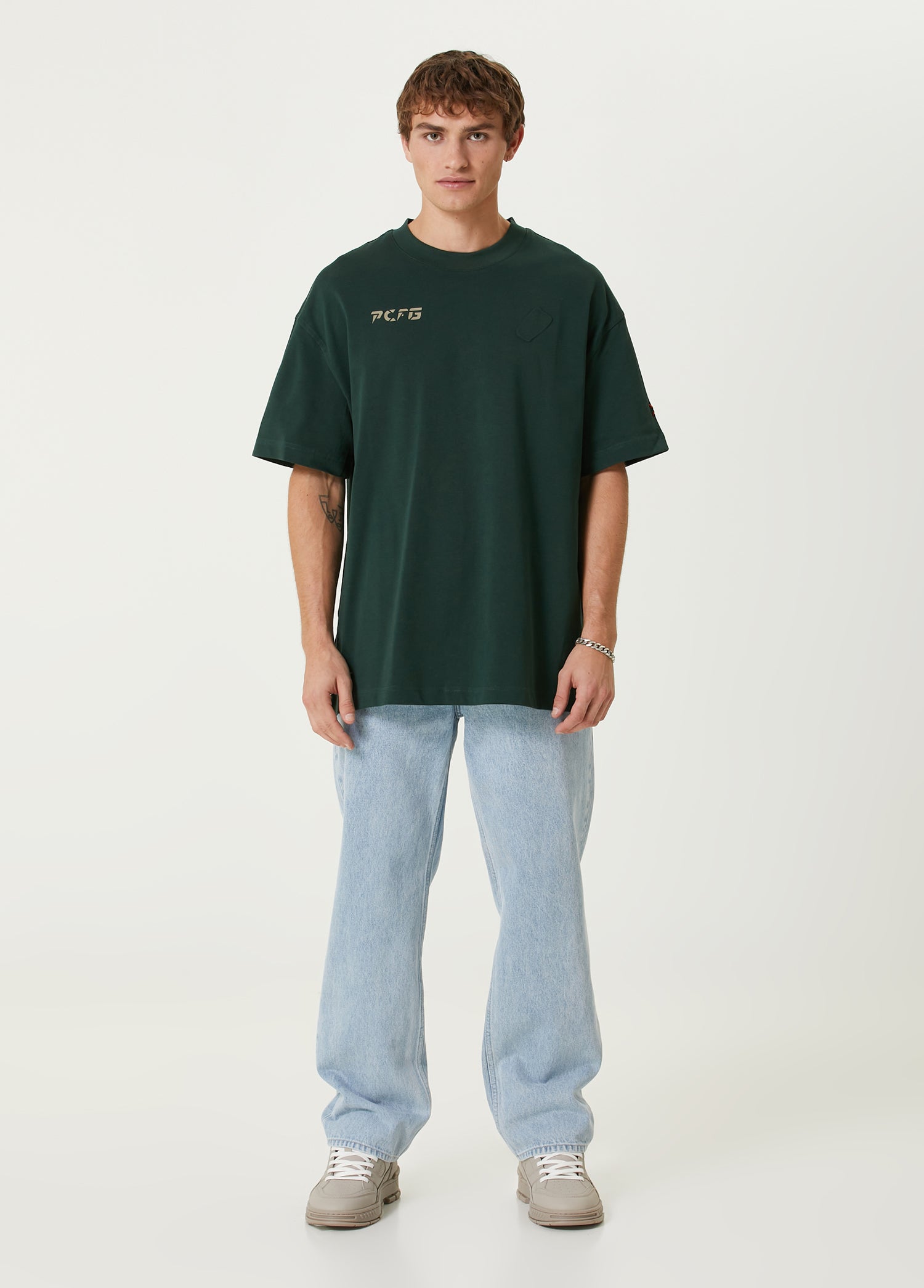 Oversized Tee With Emboss Detail - Pine Groove