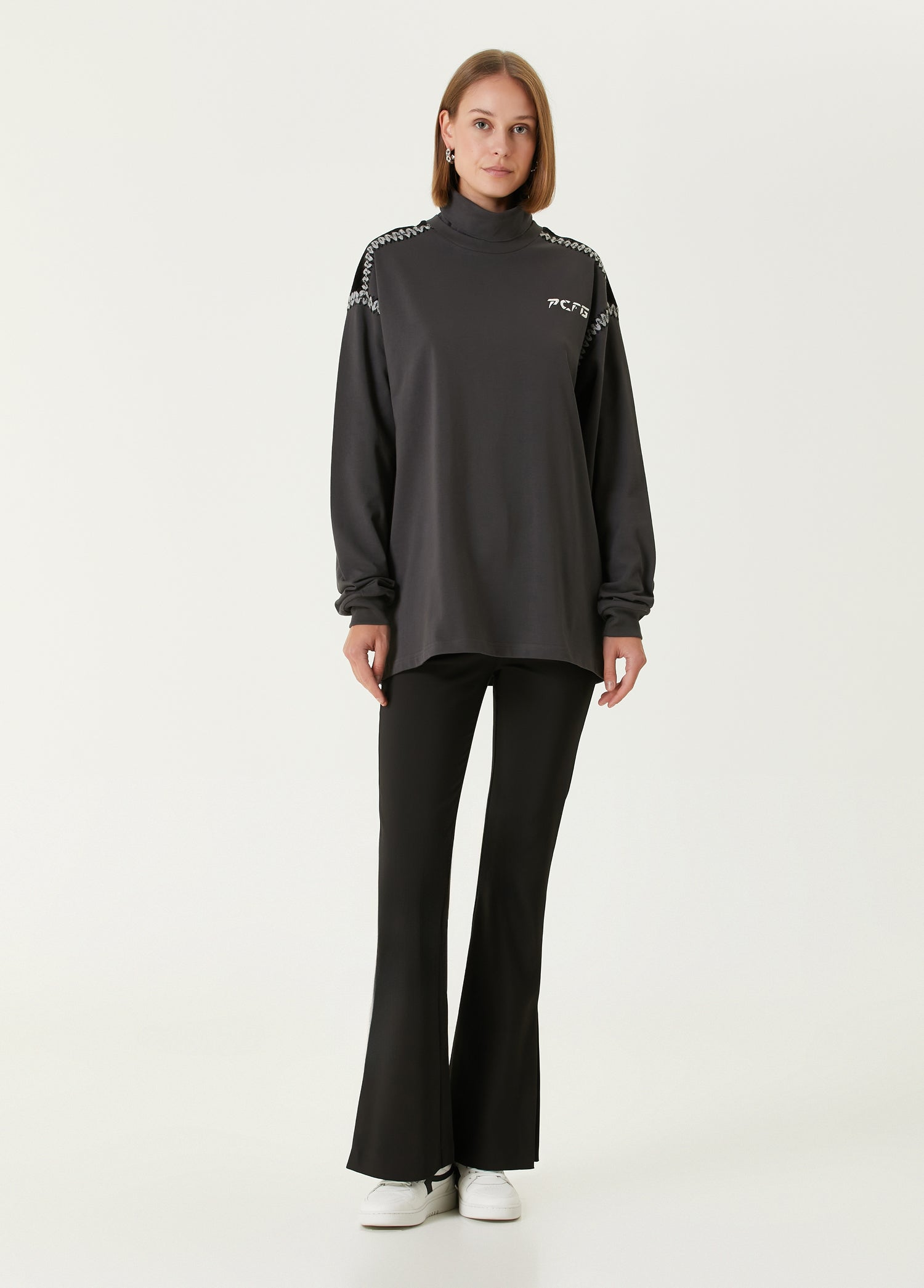 Cotton High Neck Tee