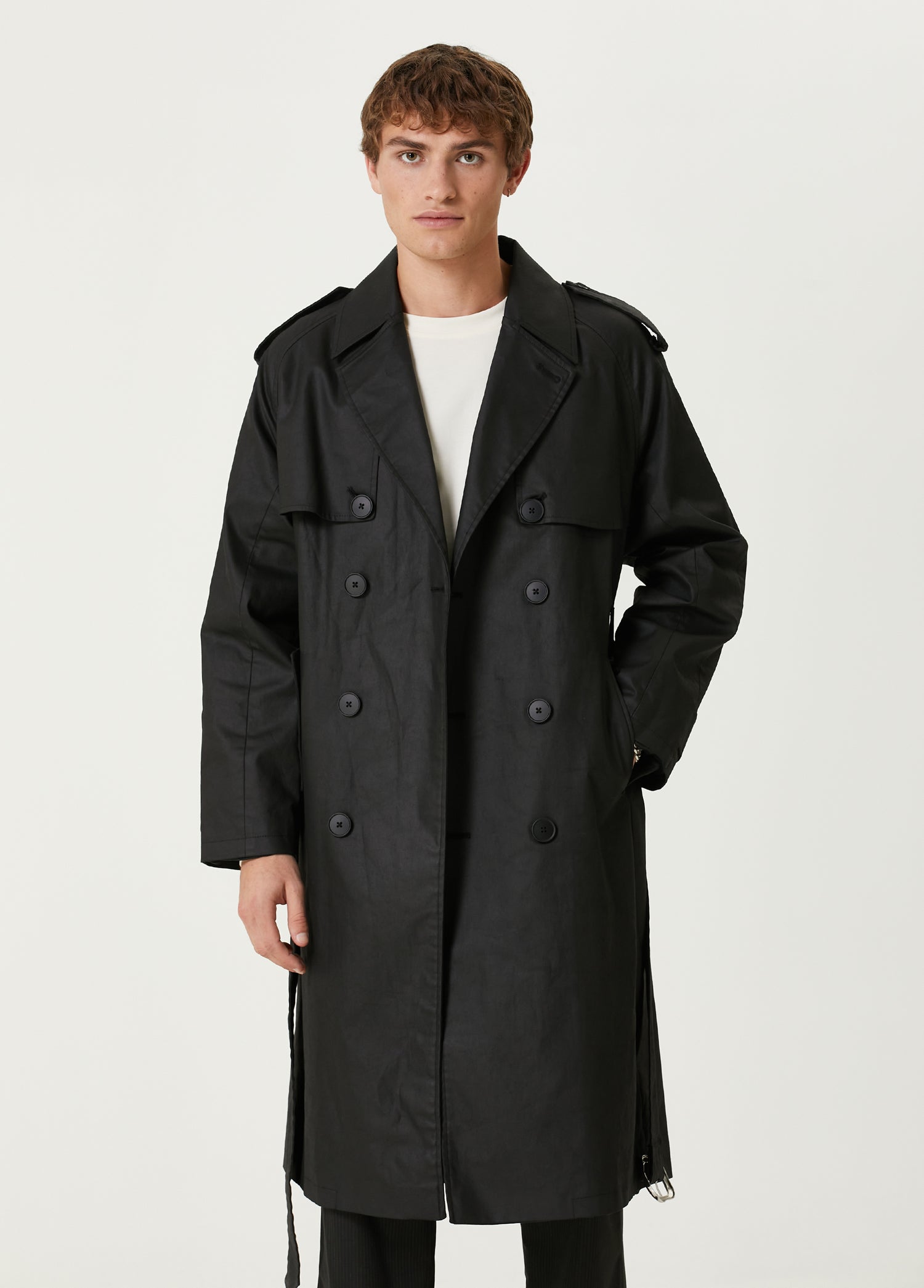 YOUR *ITCH WATERPROOF MEN TRENCHCOAT - BLACK
