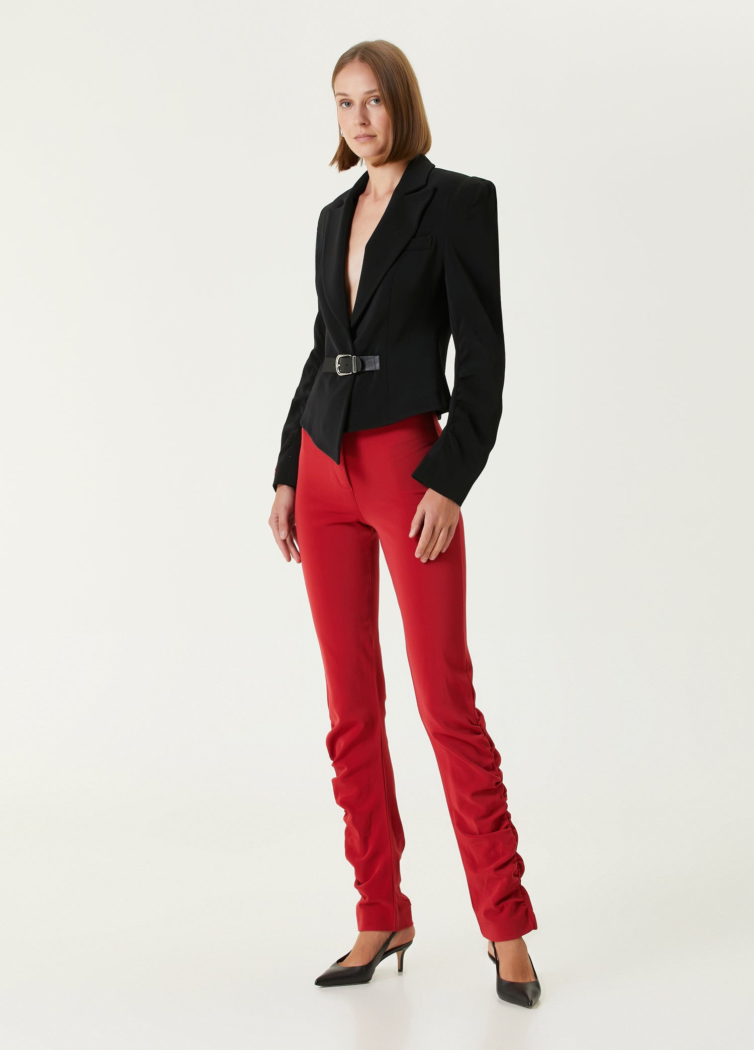 WOOL BLEND YOUR *ITCH FITTED BLAZER JACKET - JET BLACK