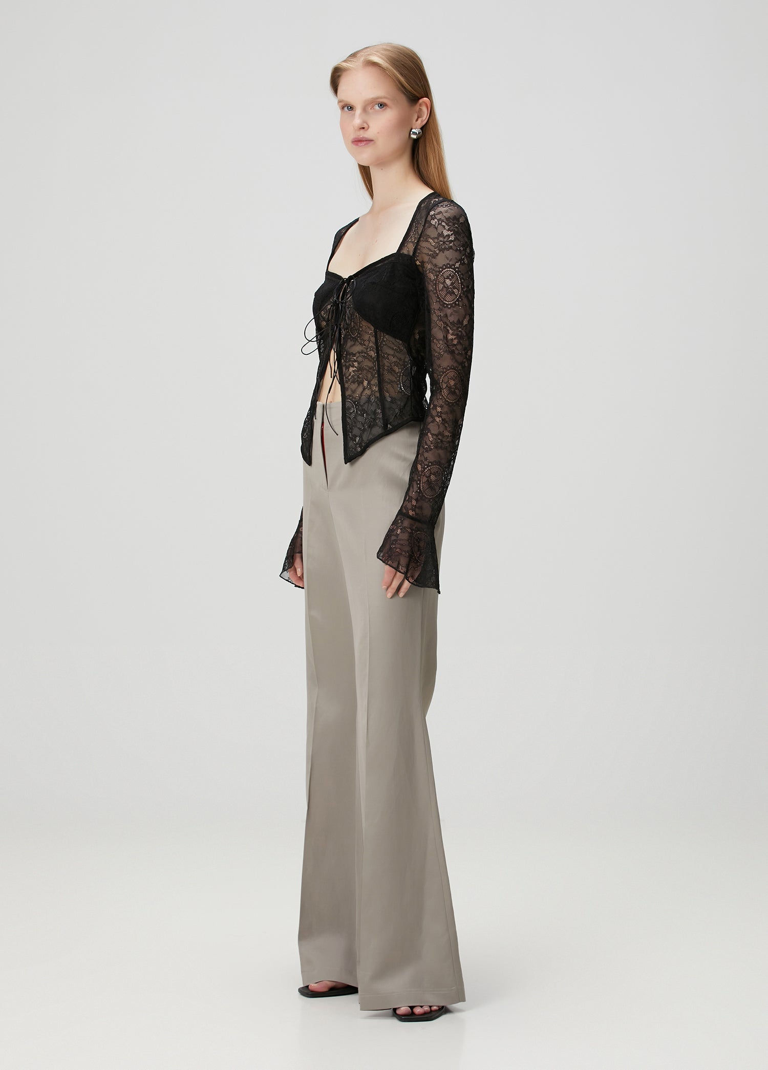 Long Sleeve Black Lace Top