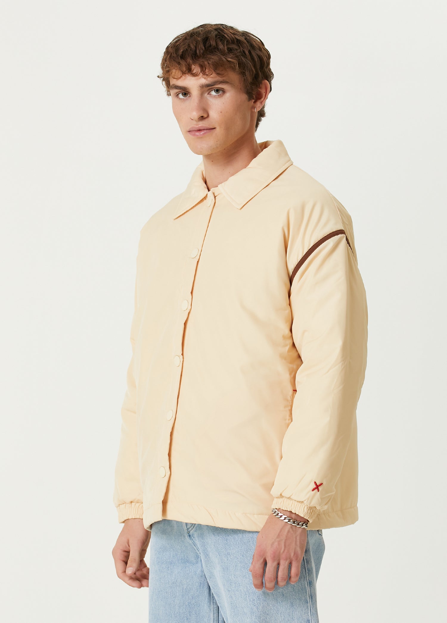 Oversized Contrast Tape Puffer Coat