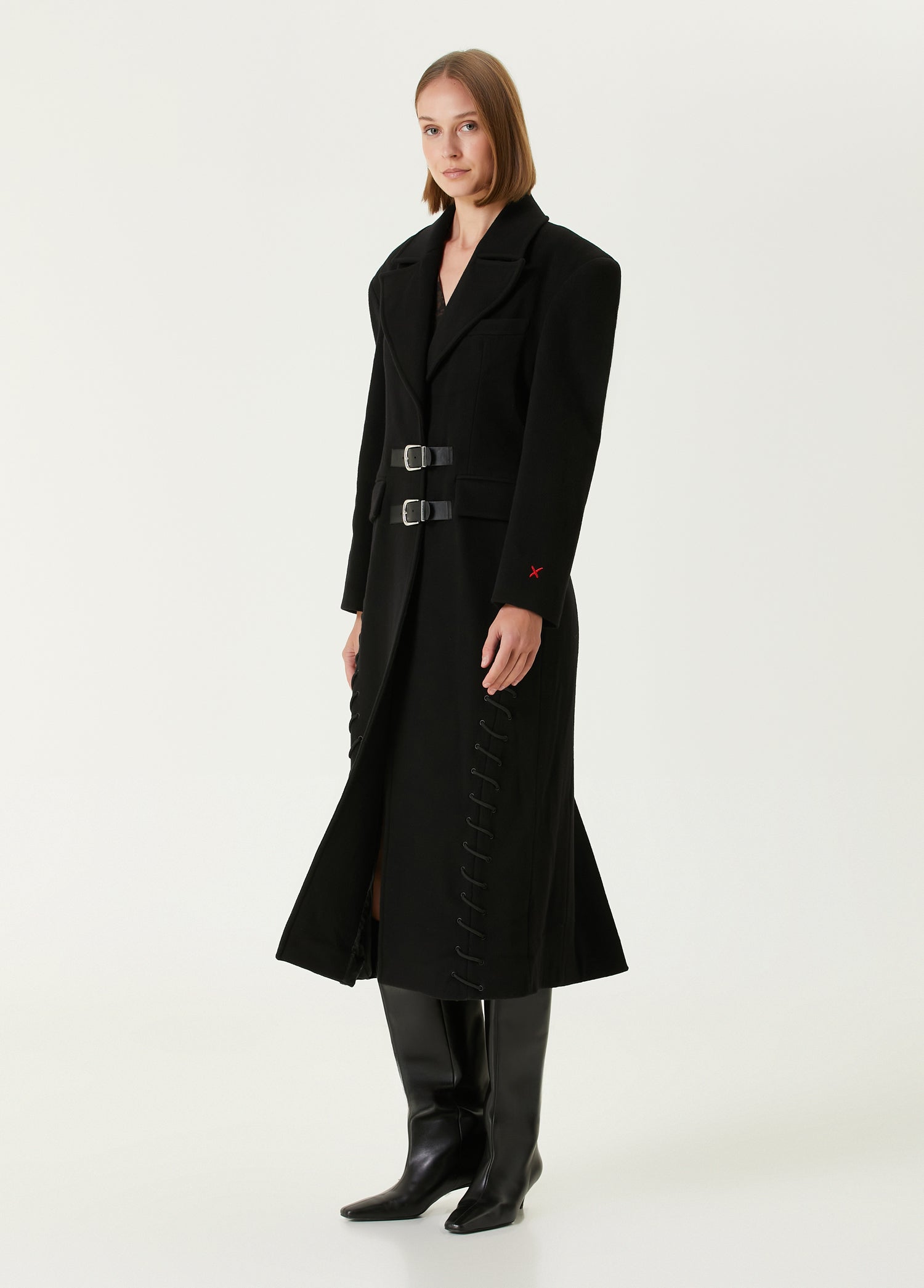 WOOL & CASHMERE BLEND YOUR *ITCH CASHMERE BLEND LONG OVERCOAT - JET BLACK
