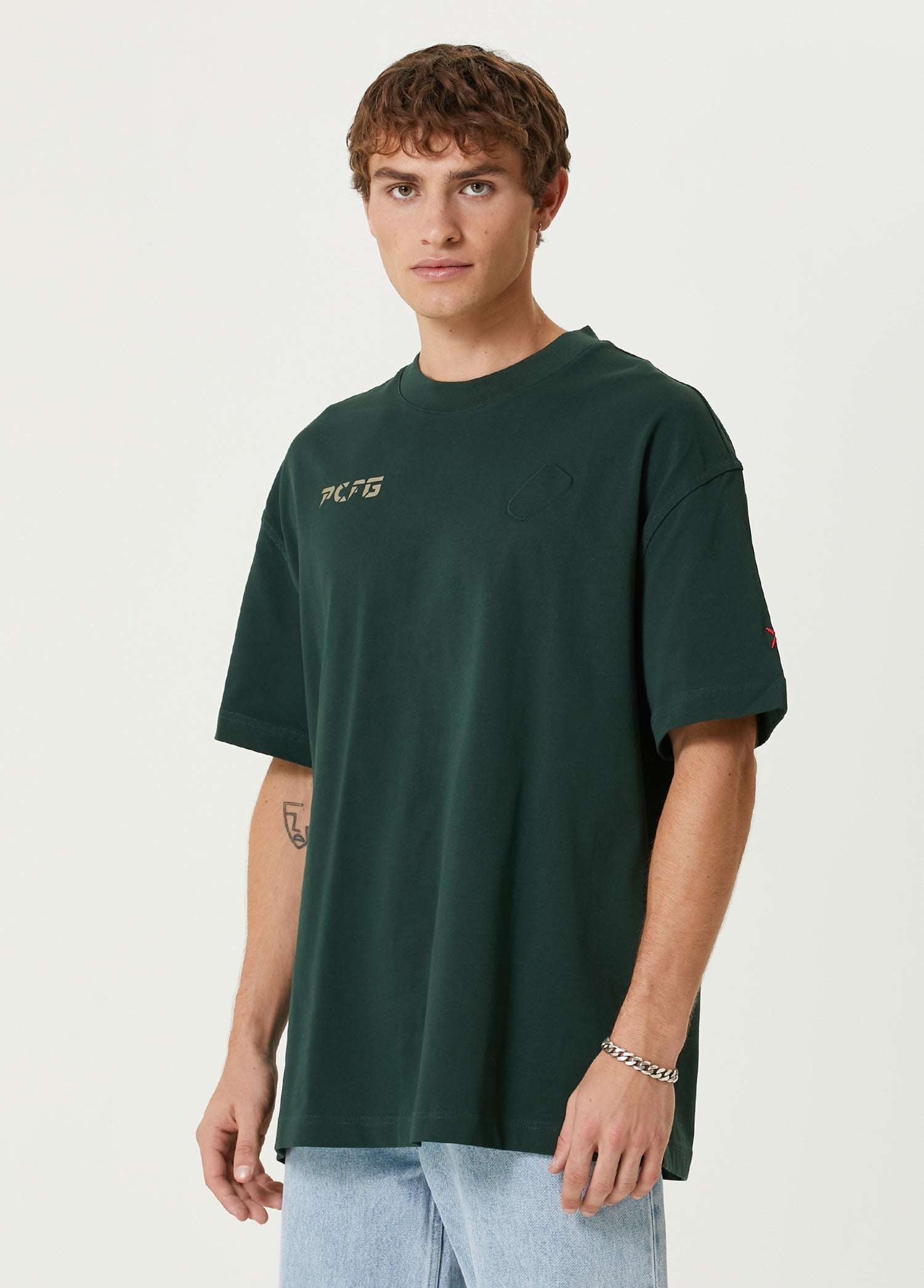Oversized Tee With Emboss Detail - Pine Groove