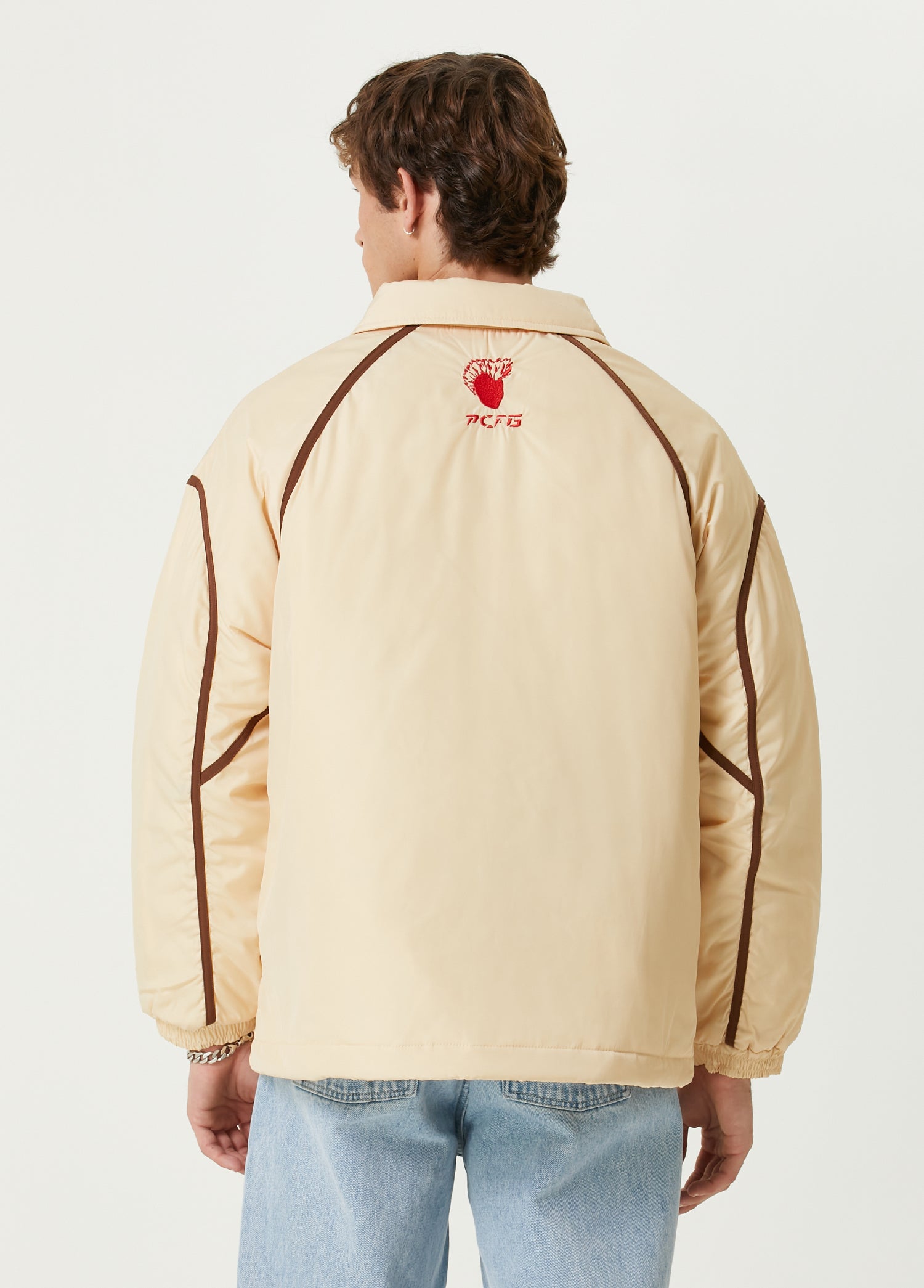 Oversized Contrast Tape Puffer Coat