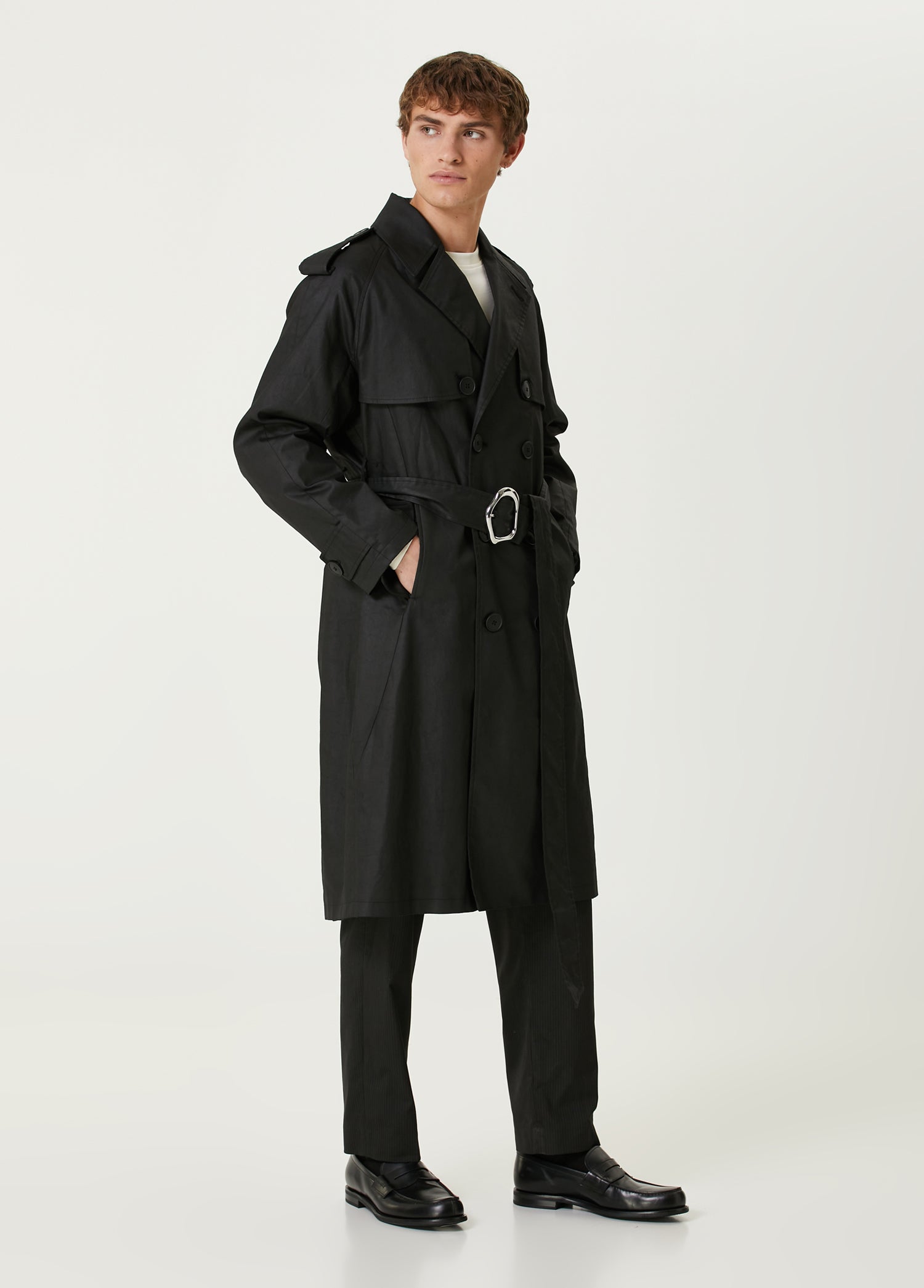 YOUR *ITCH WATERPROOF MEN TRENCHCOAT - BLACK