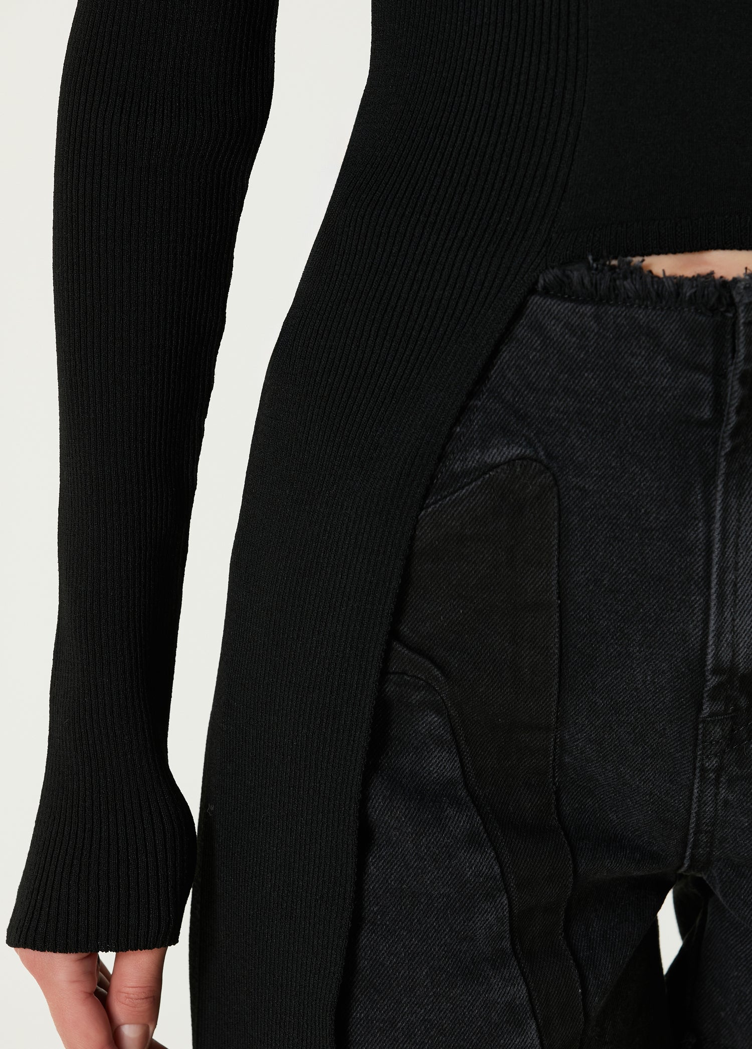 YOUR *ITCH TAİLED KNIT TOP - JET BLACK