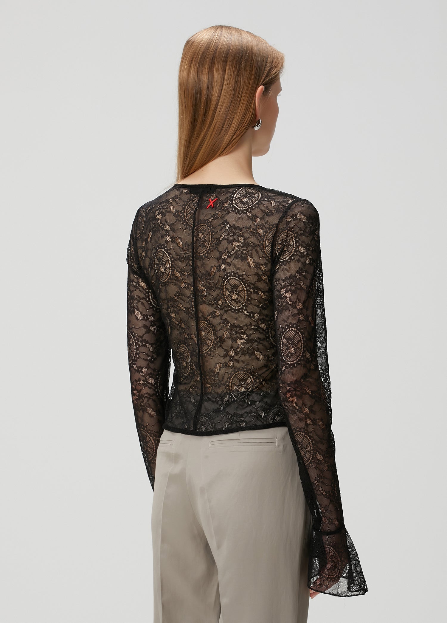 Long Sleeve Black Lace Top
