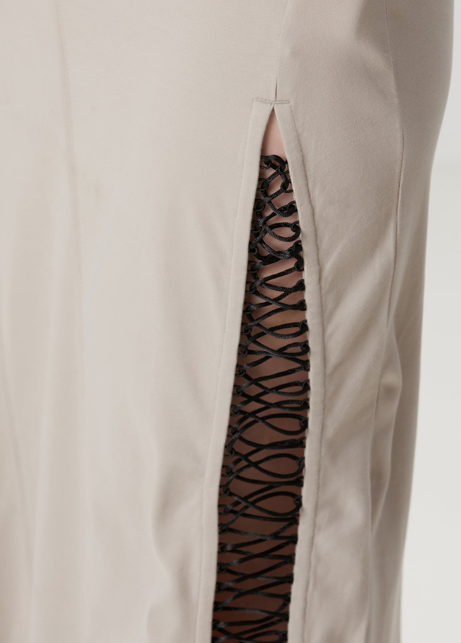 COTTON LONG DRESS WITH SLIT DETAIL