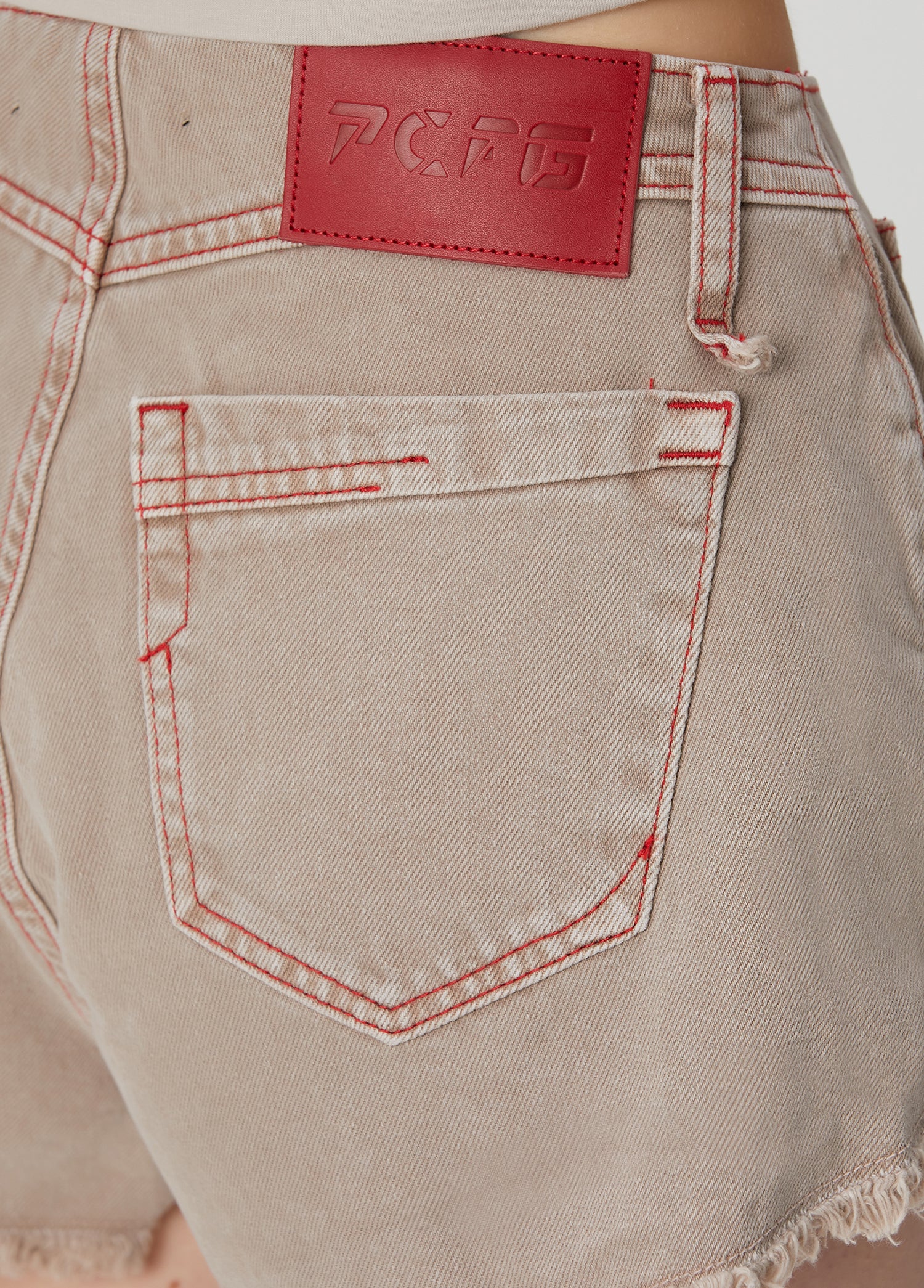 PURE COTTON FADED SUPER MINI SHORT - MOON ROCK