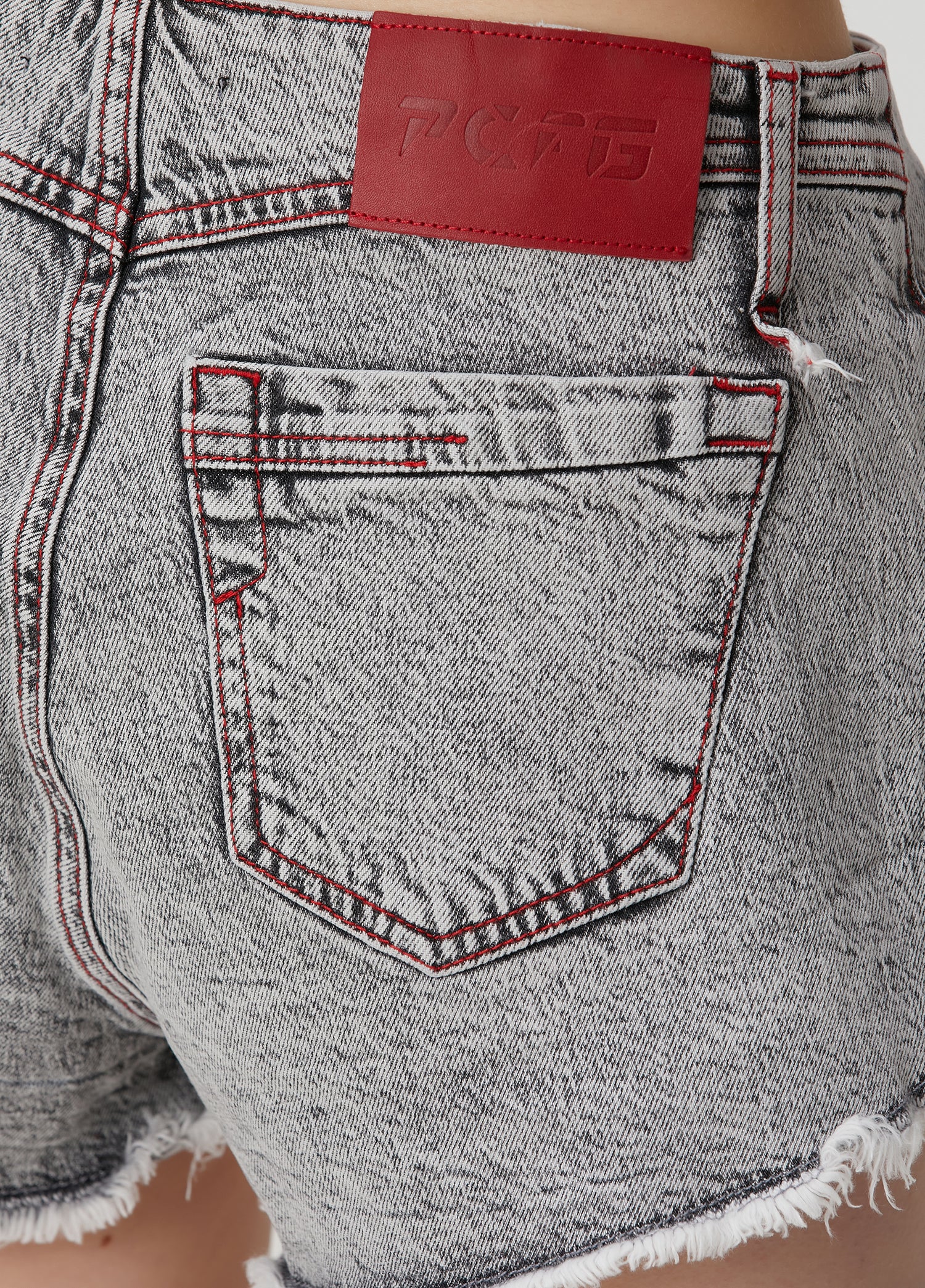 COTTON FADED SUPER MINI SHORT - GRAY