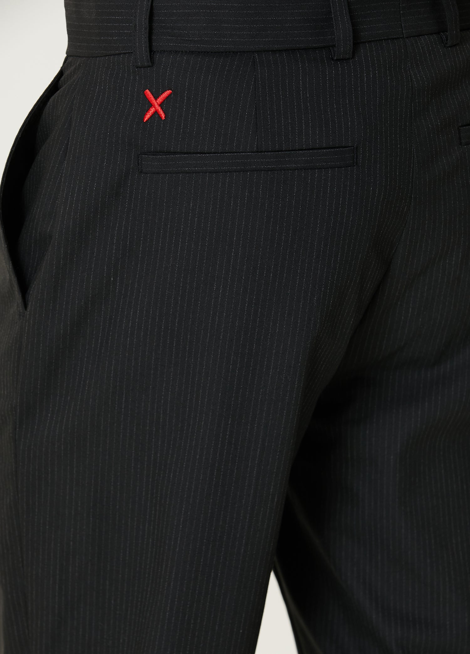 Cotton Striped Slim Men Pant - Black