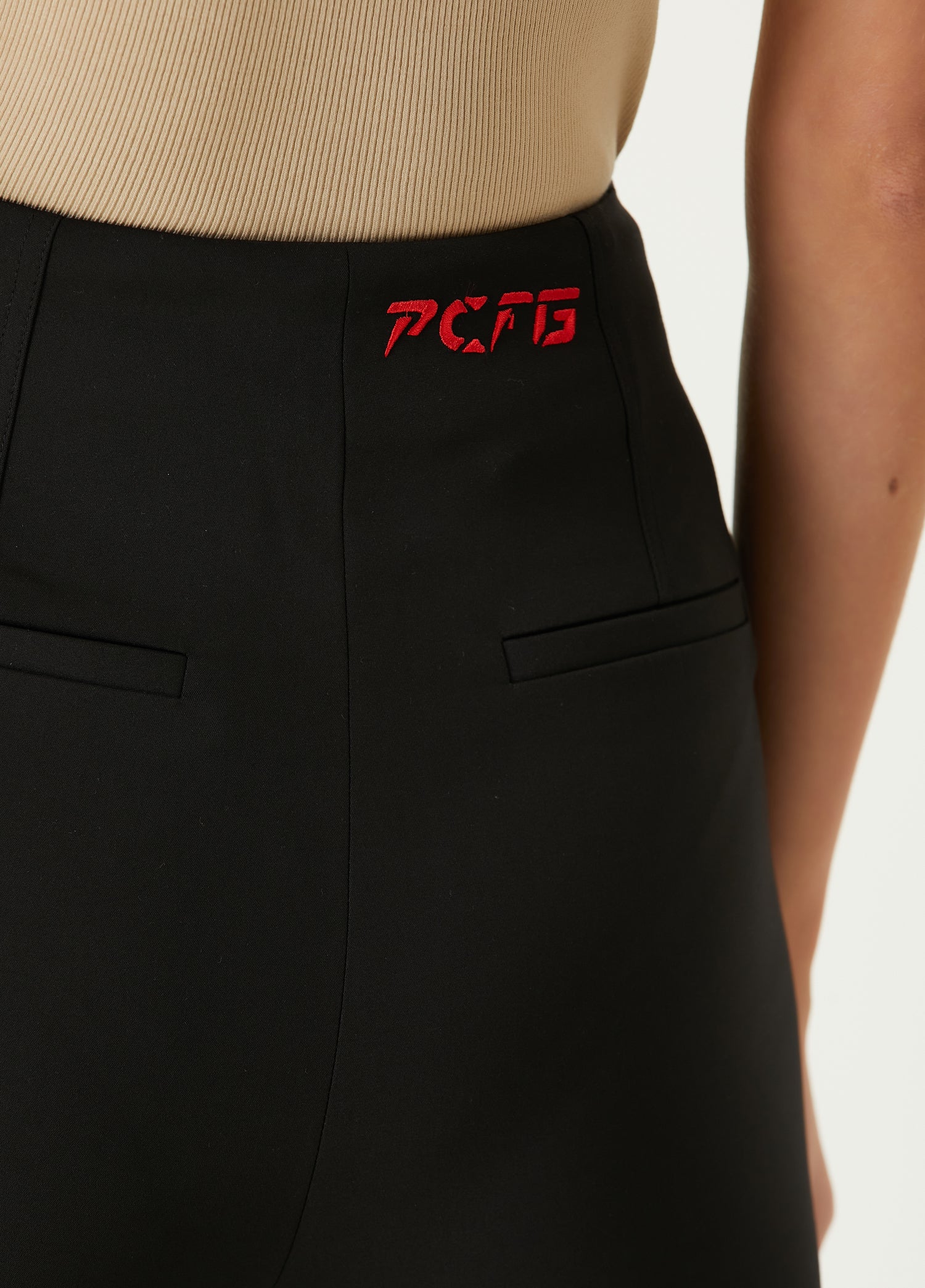 Cotton Flared Skinny Pant - Black