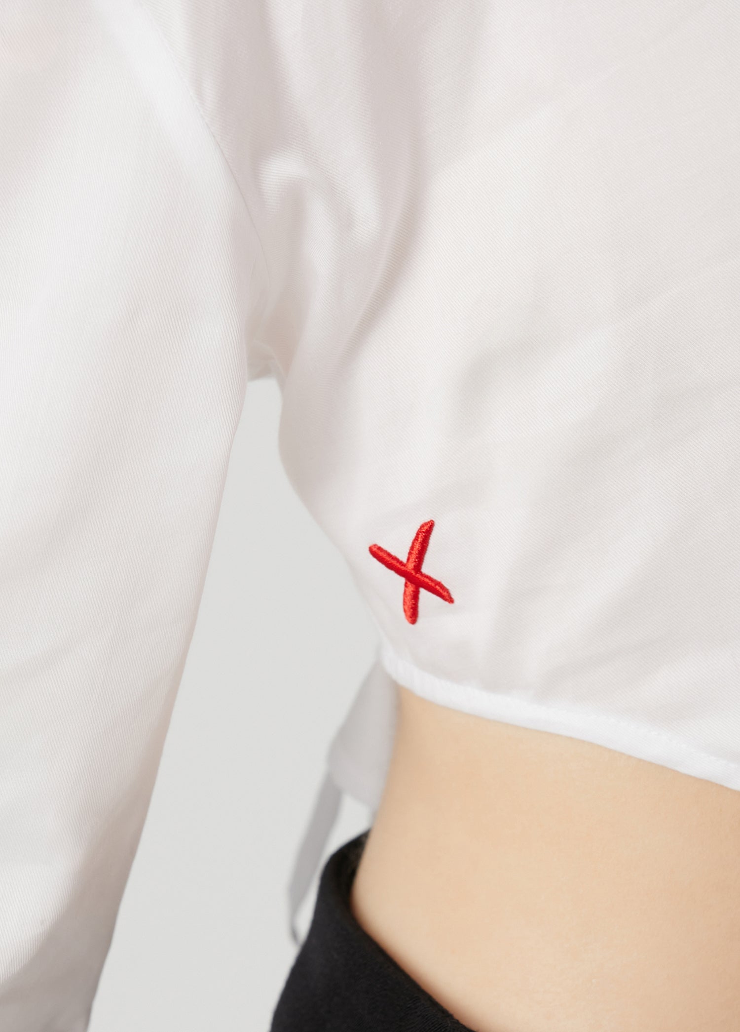 PURE COTTON CROP SHIRT - WHITE