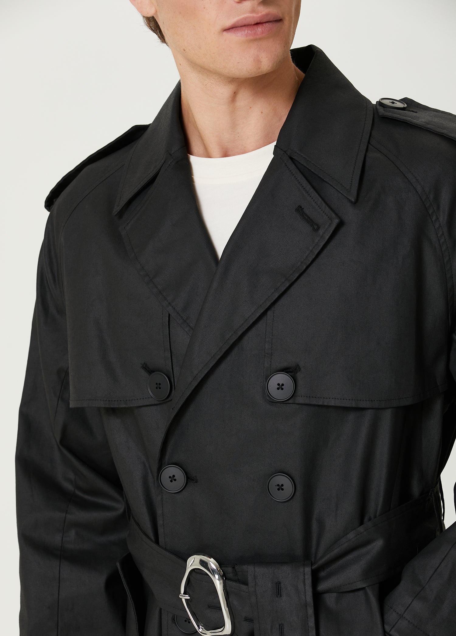 YOUR *ITCH WATERPROOF MEN TRENCHCOAT - BLACK