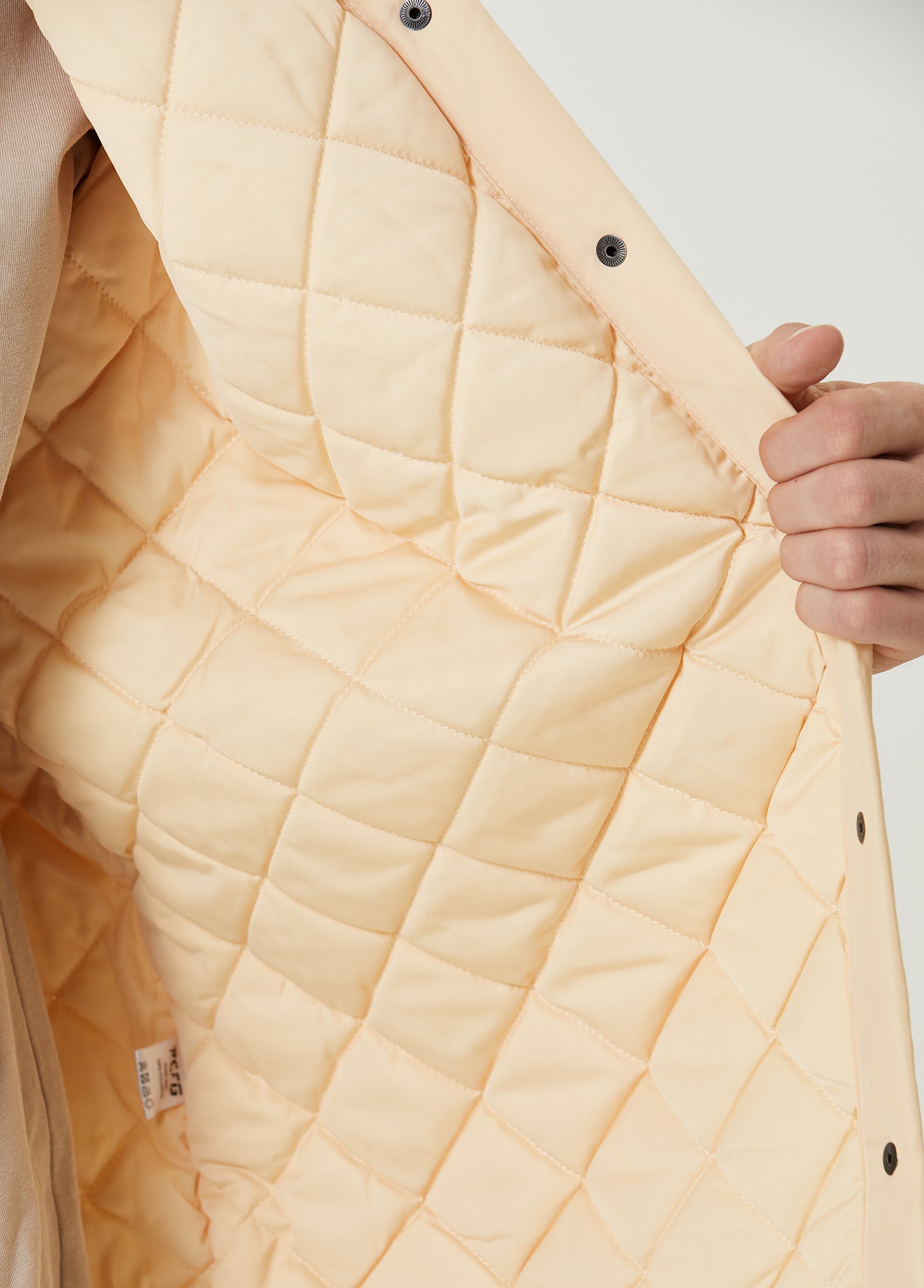 Oversized Contrast Tape Puffer Coat