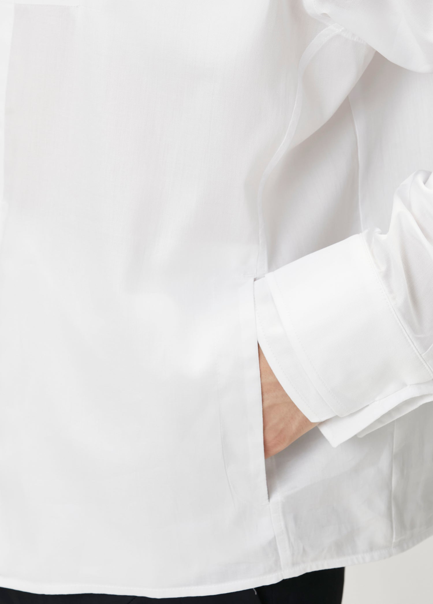 PURE COTTON WOVEN SHIRT WITH DOUBLE CUFF