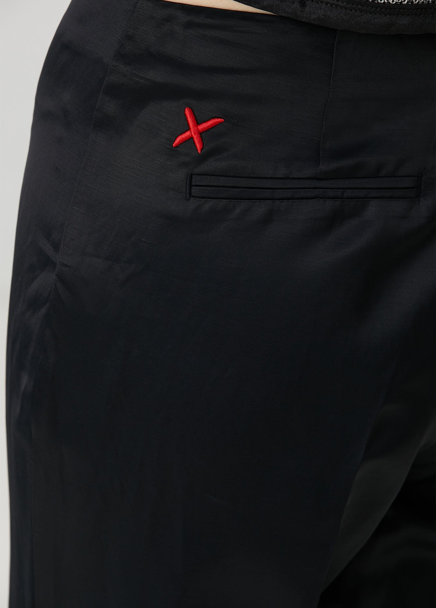 SHINY WOVEN PANT - BLACK
