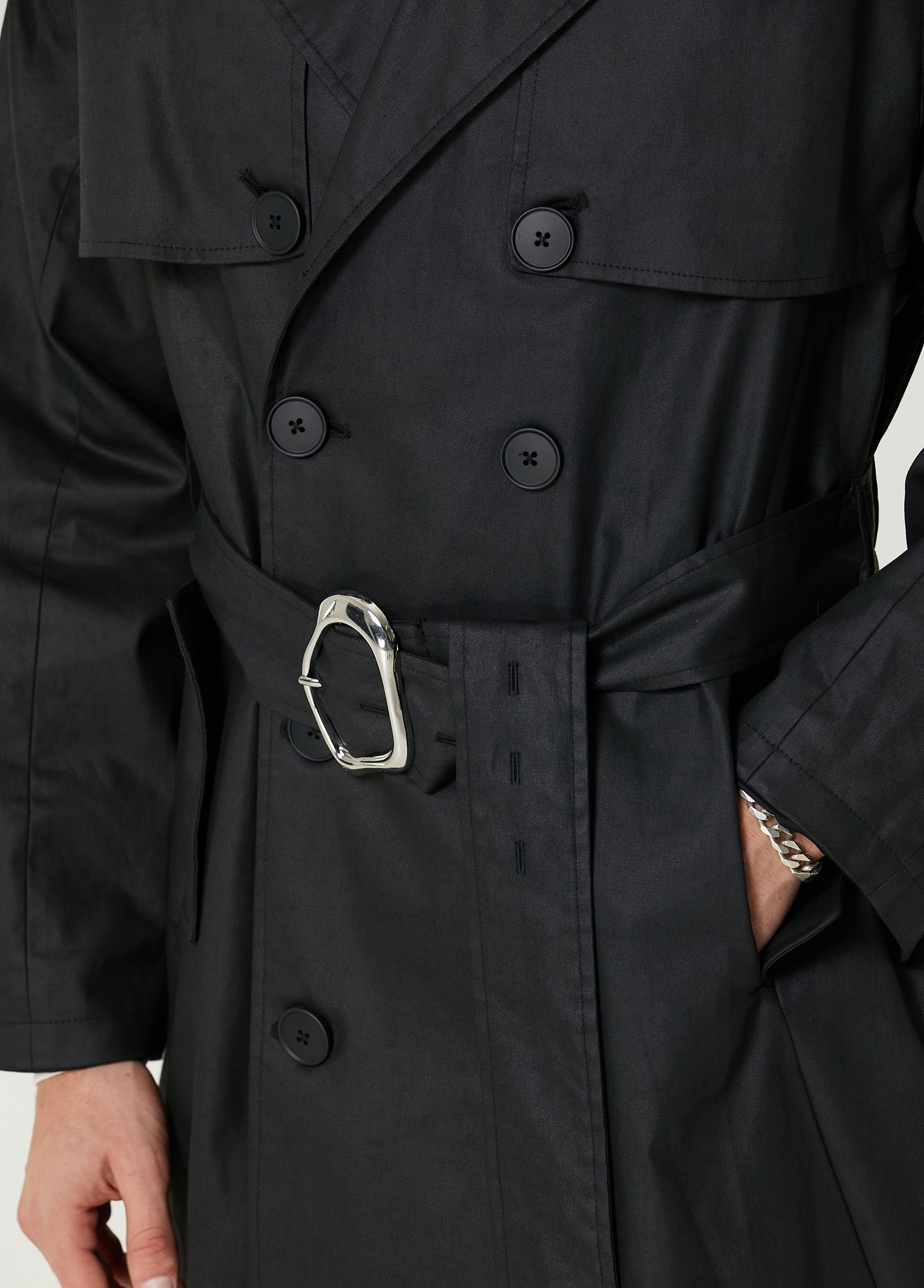 YOUR *ITCH WATERPROOF MEN TRENCHCOAT - BLACK