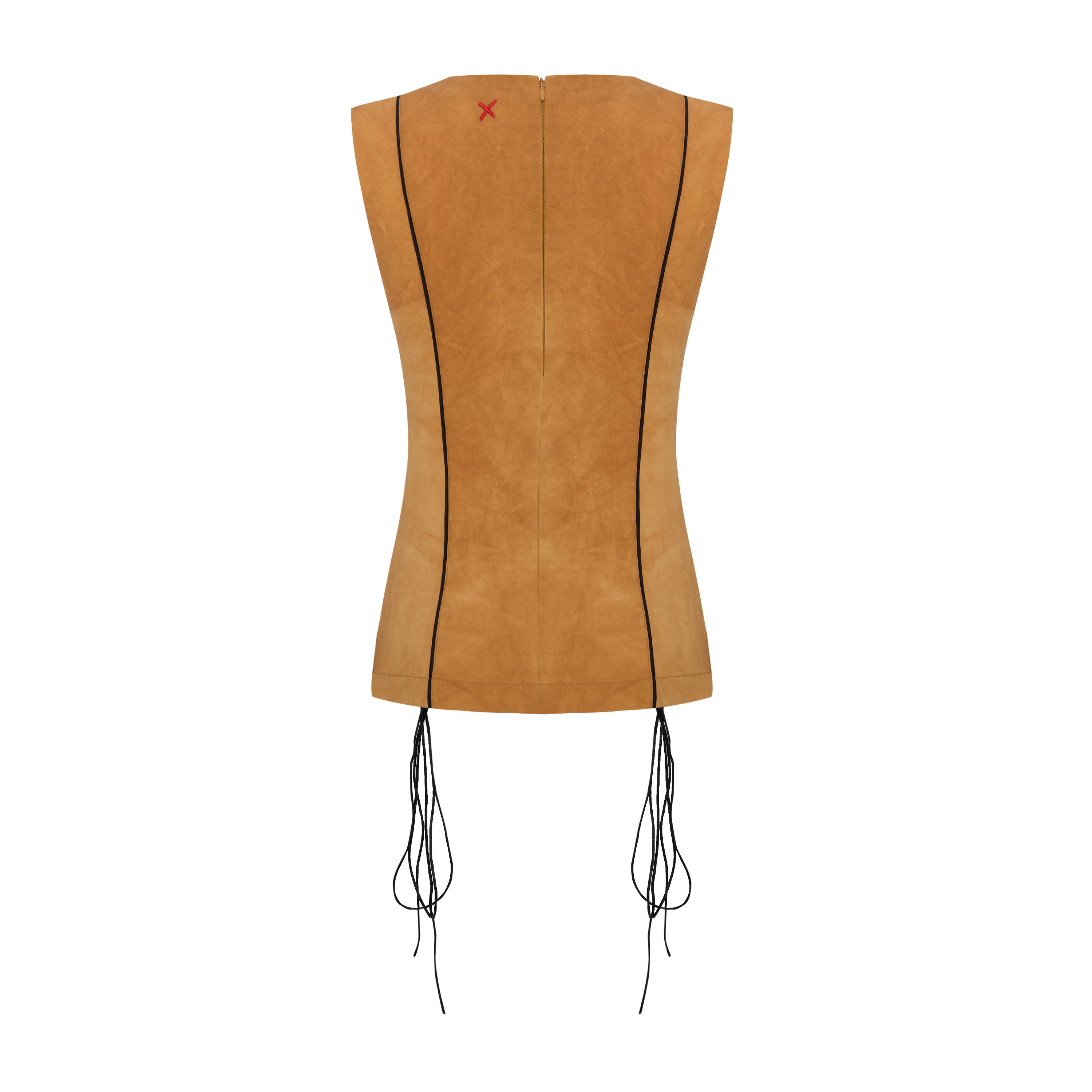 COTTON TOP WITH SLIT DETAIL - ORANGE