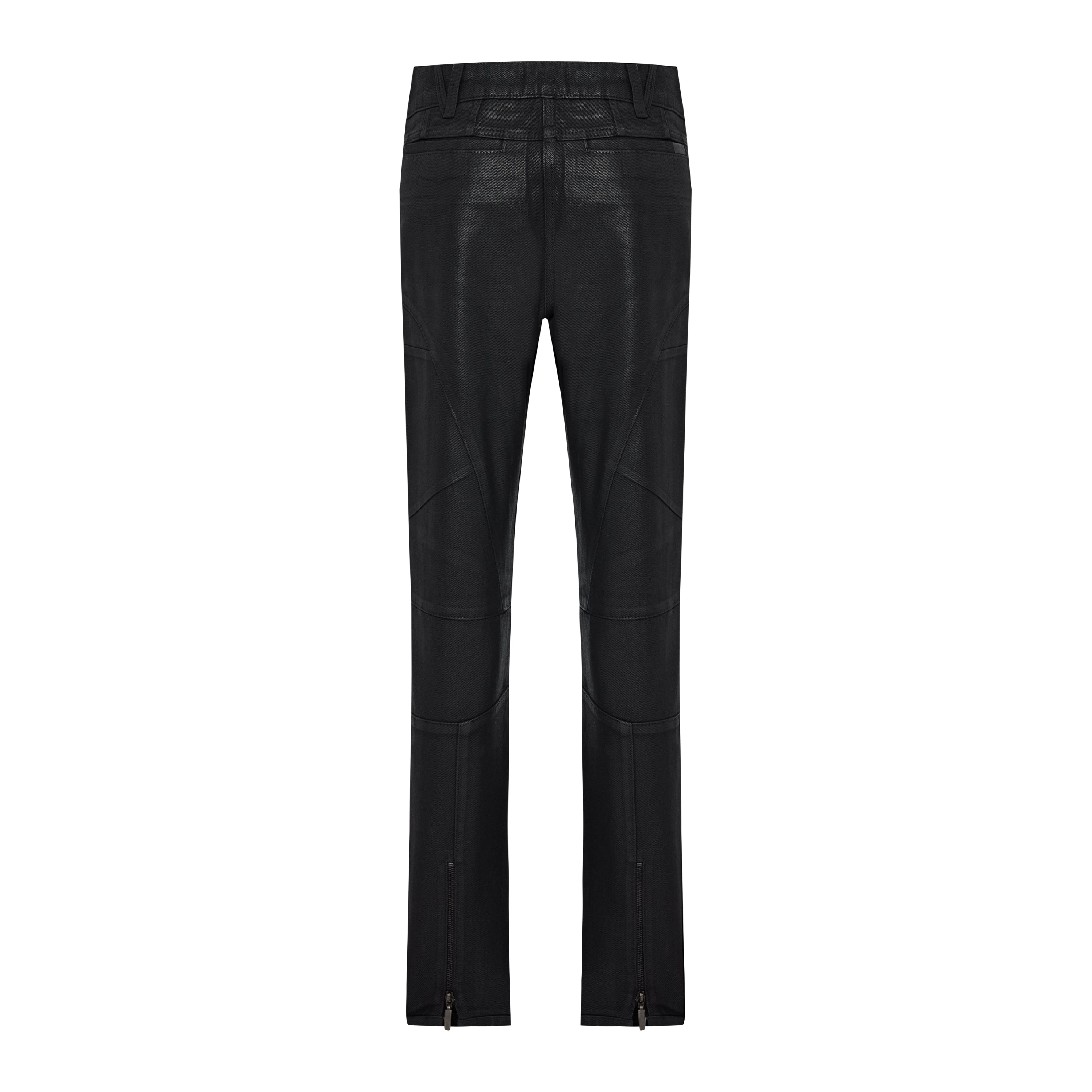 PURE COTTON SHINY COATED DENIM PANT - BLACK
