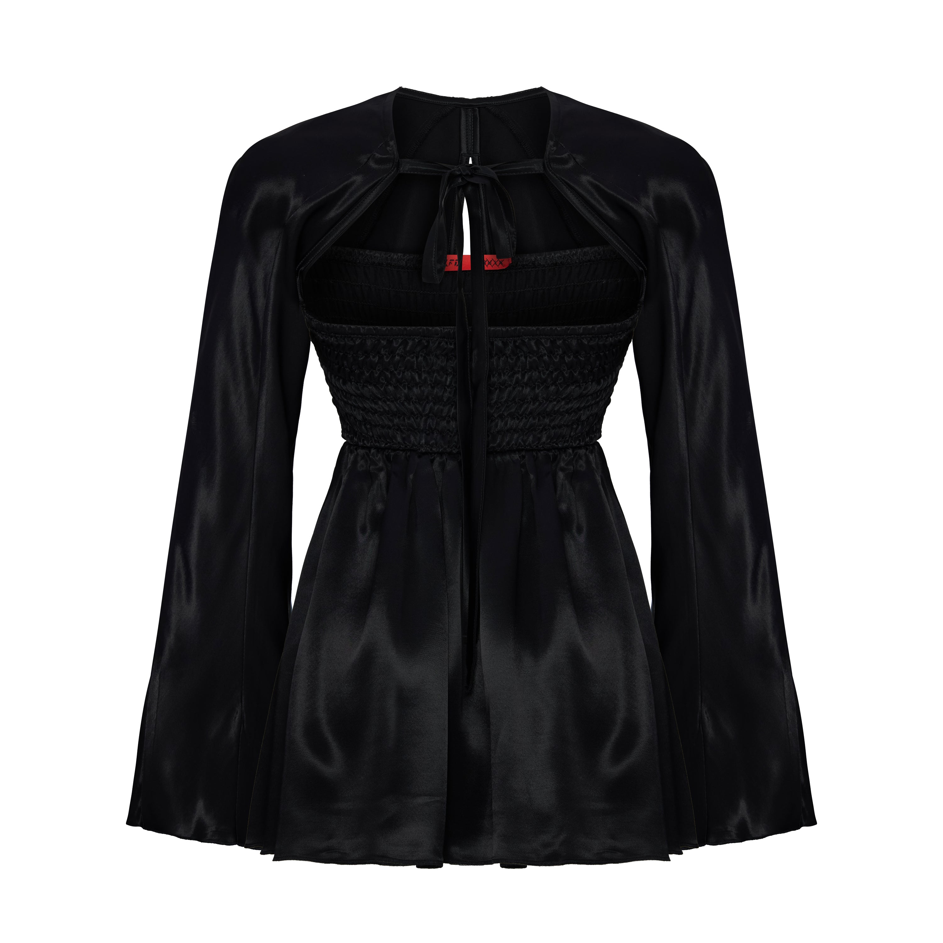 LONG SLEEVE MINI DRESS - JET BLACK