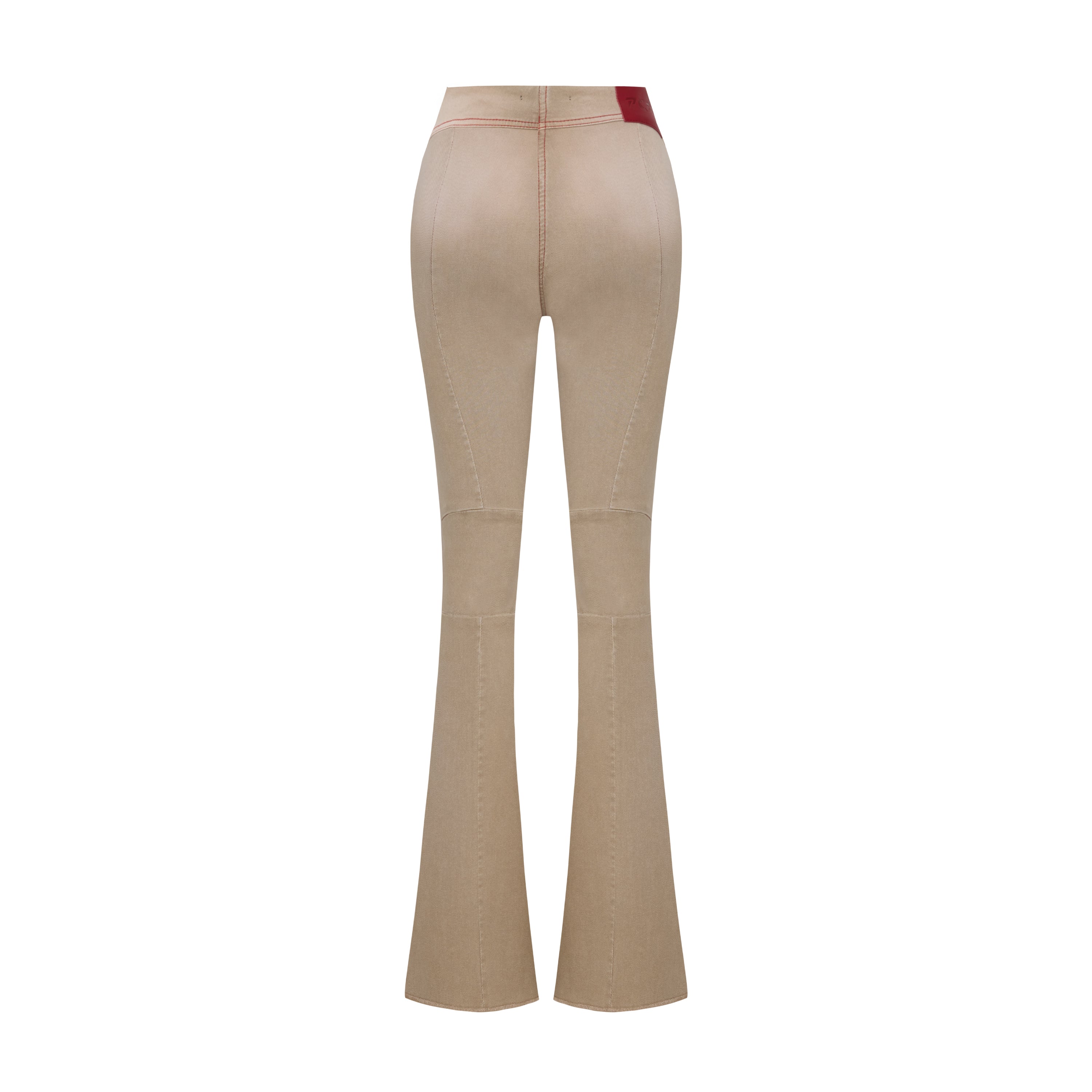 COTTON COATED FLARE PANT - MOON ROCK