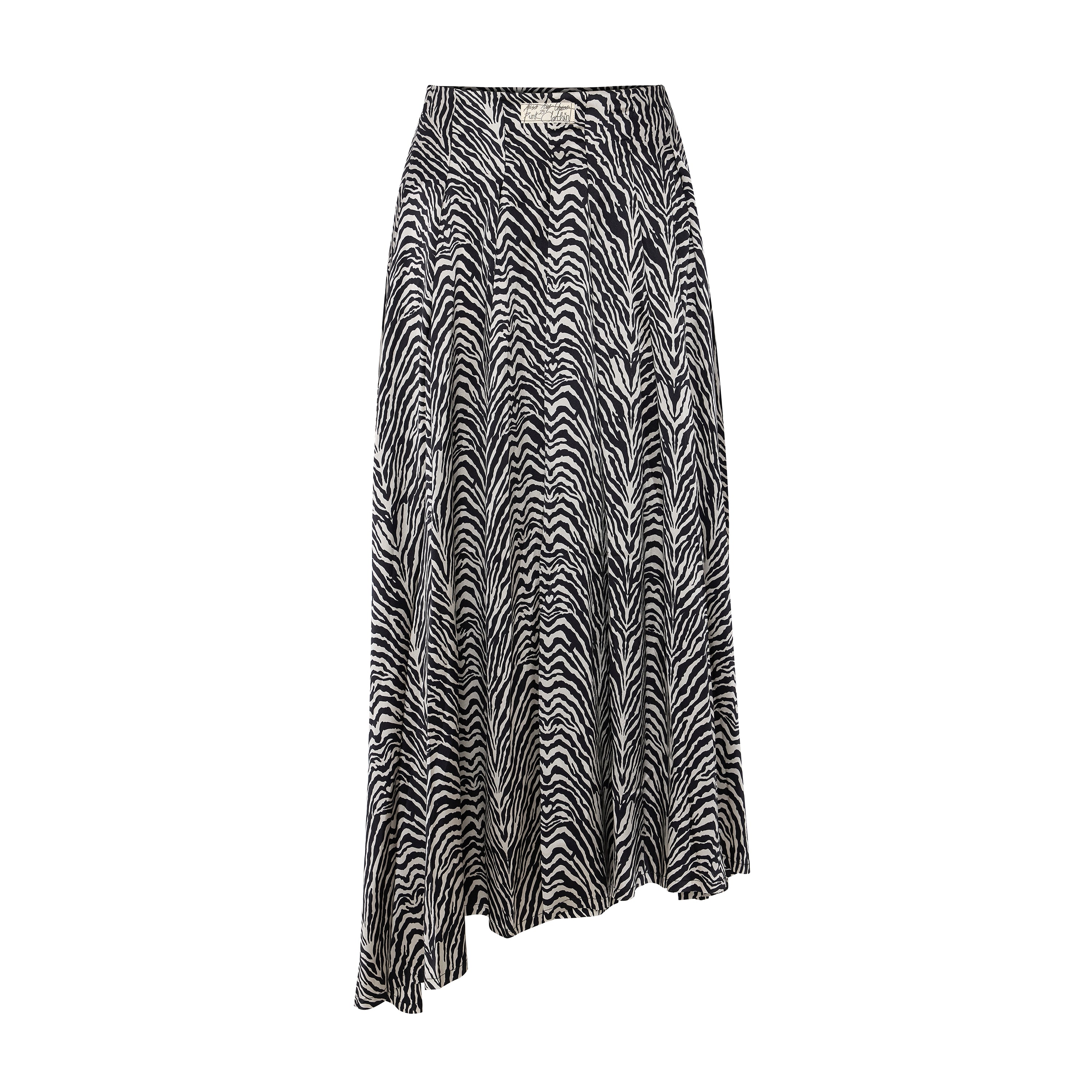 Pure Silk Zebra Long Skirt
