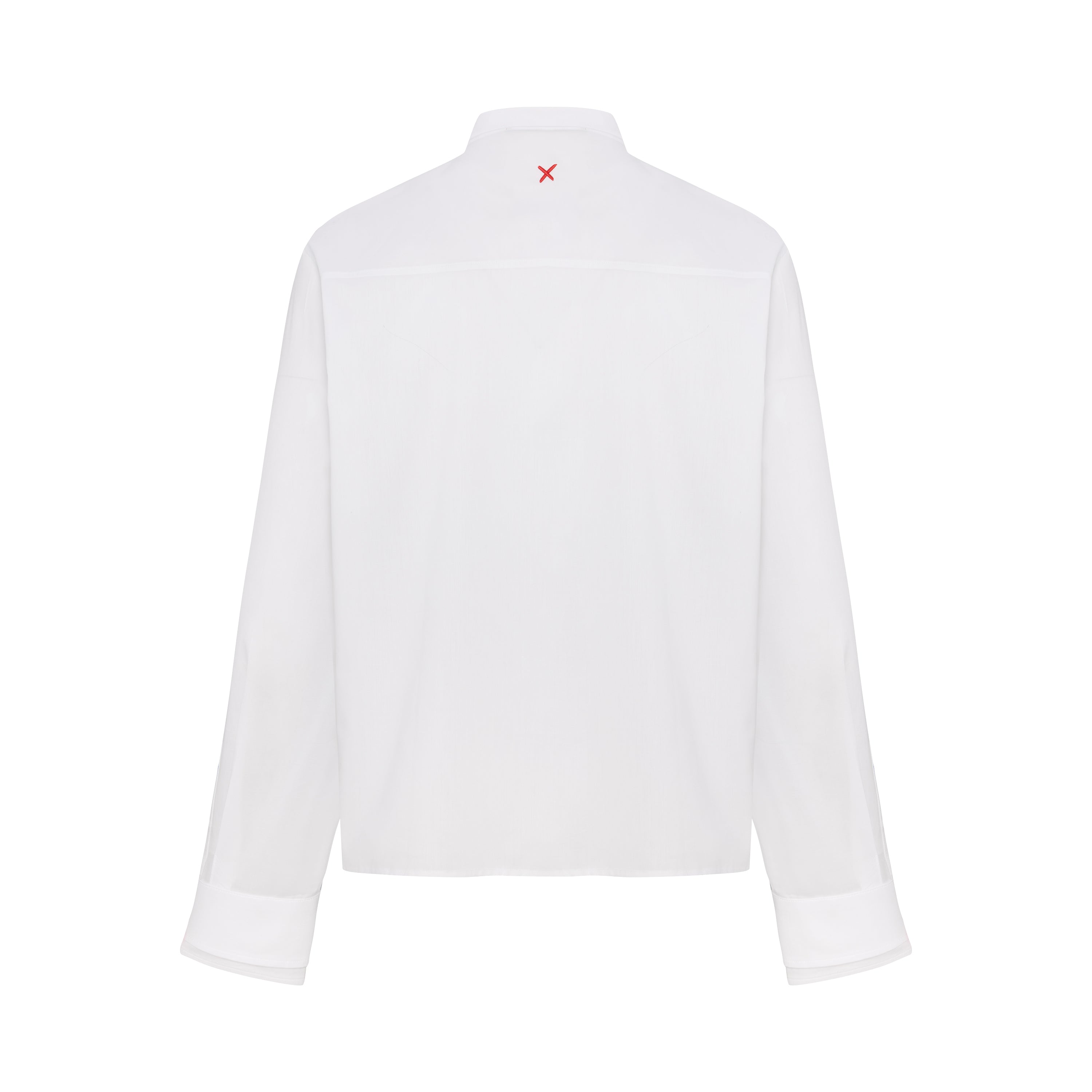 PURE COTTON WOVEN SHIRT WITH DOUBLE CUFF