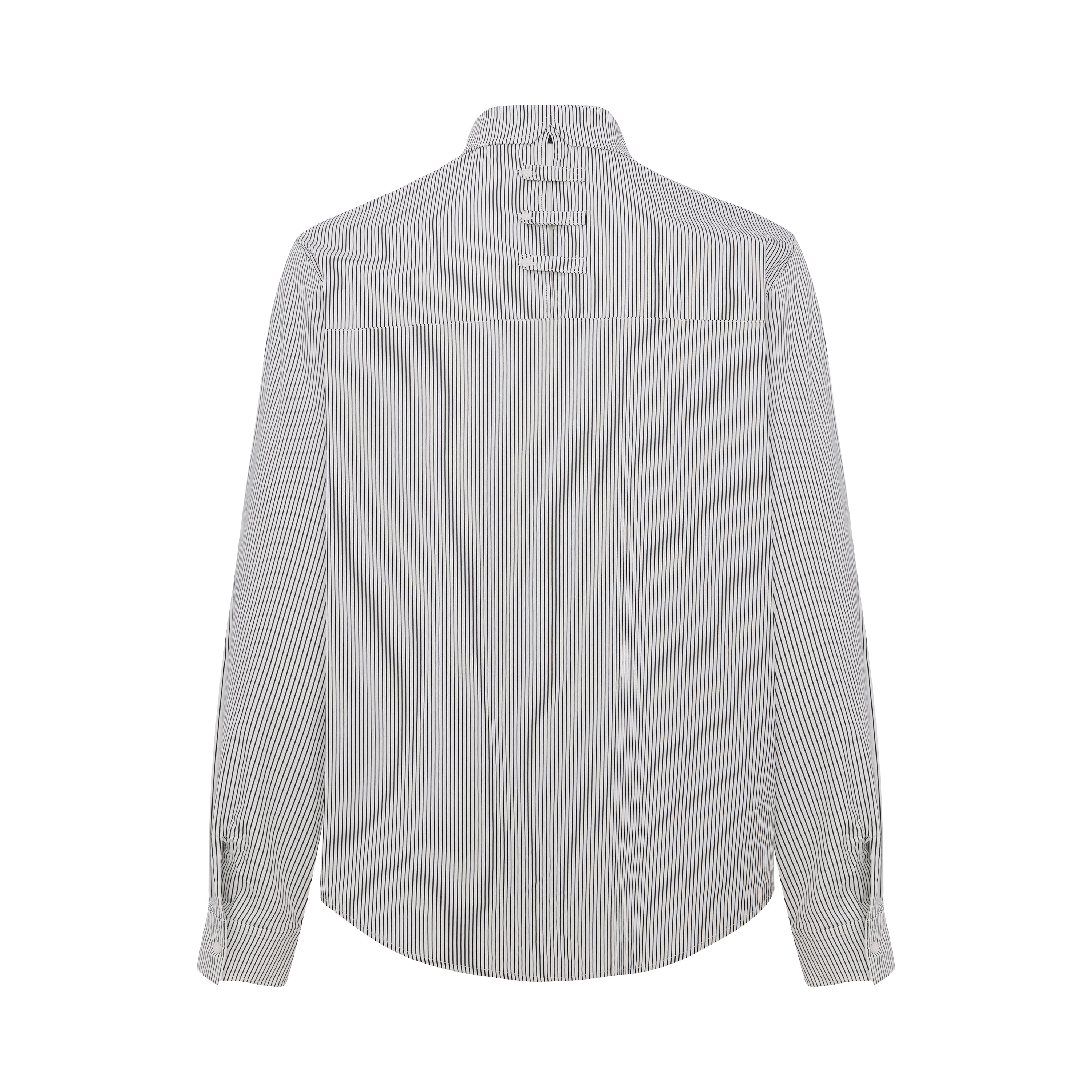 COTTON BLEND STRIPED WOVEN SHIRT