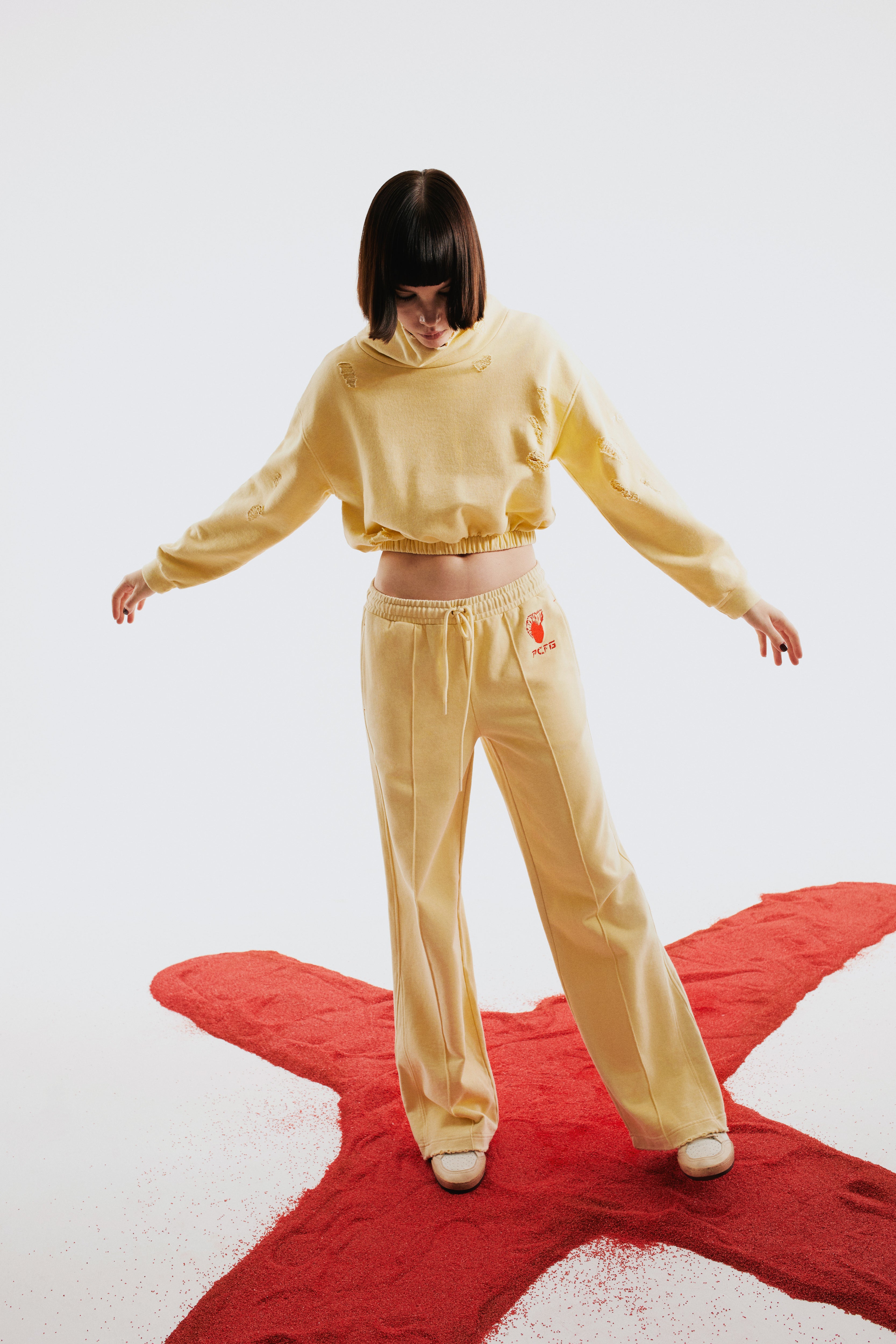 Cotton Destroyed Sweat Pant - Chino Green