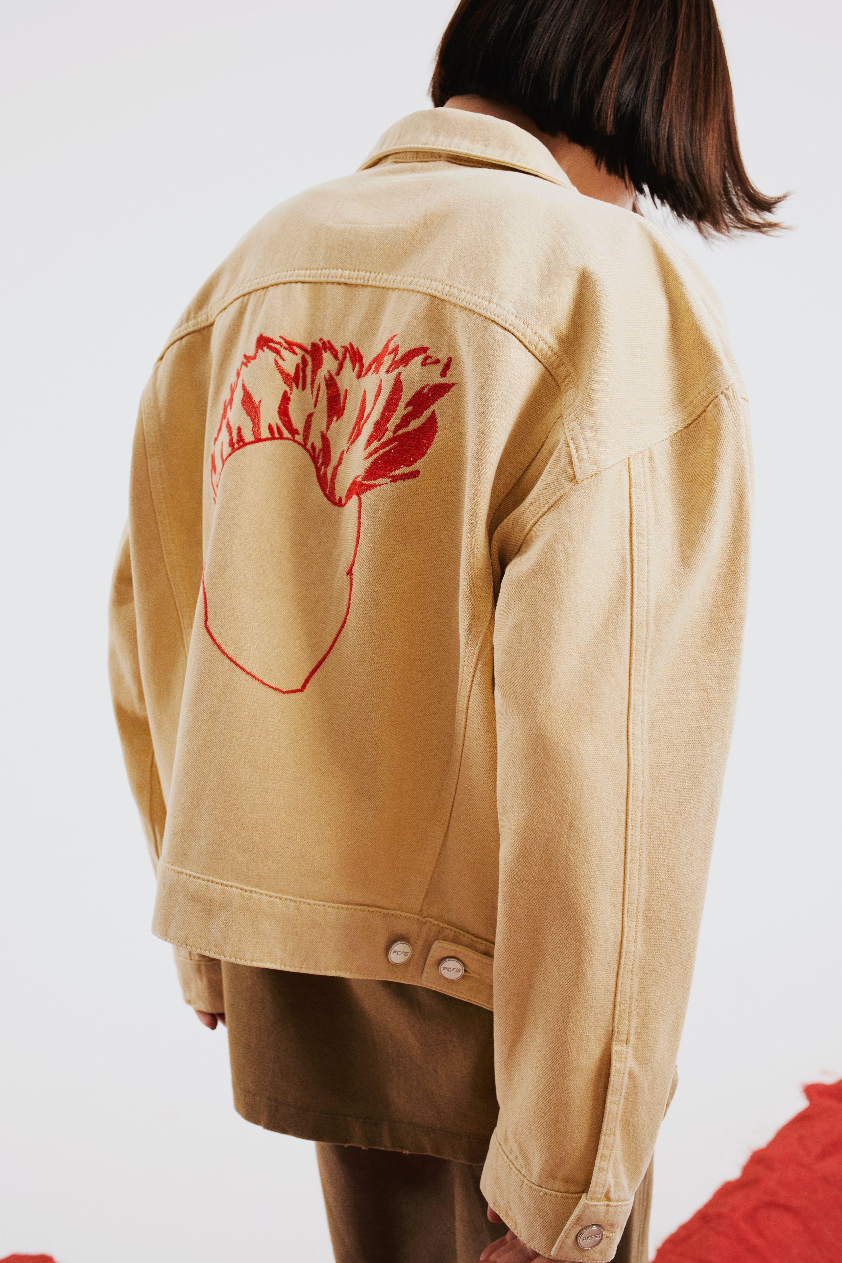 Logo Denim Jacket - Chino Green