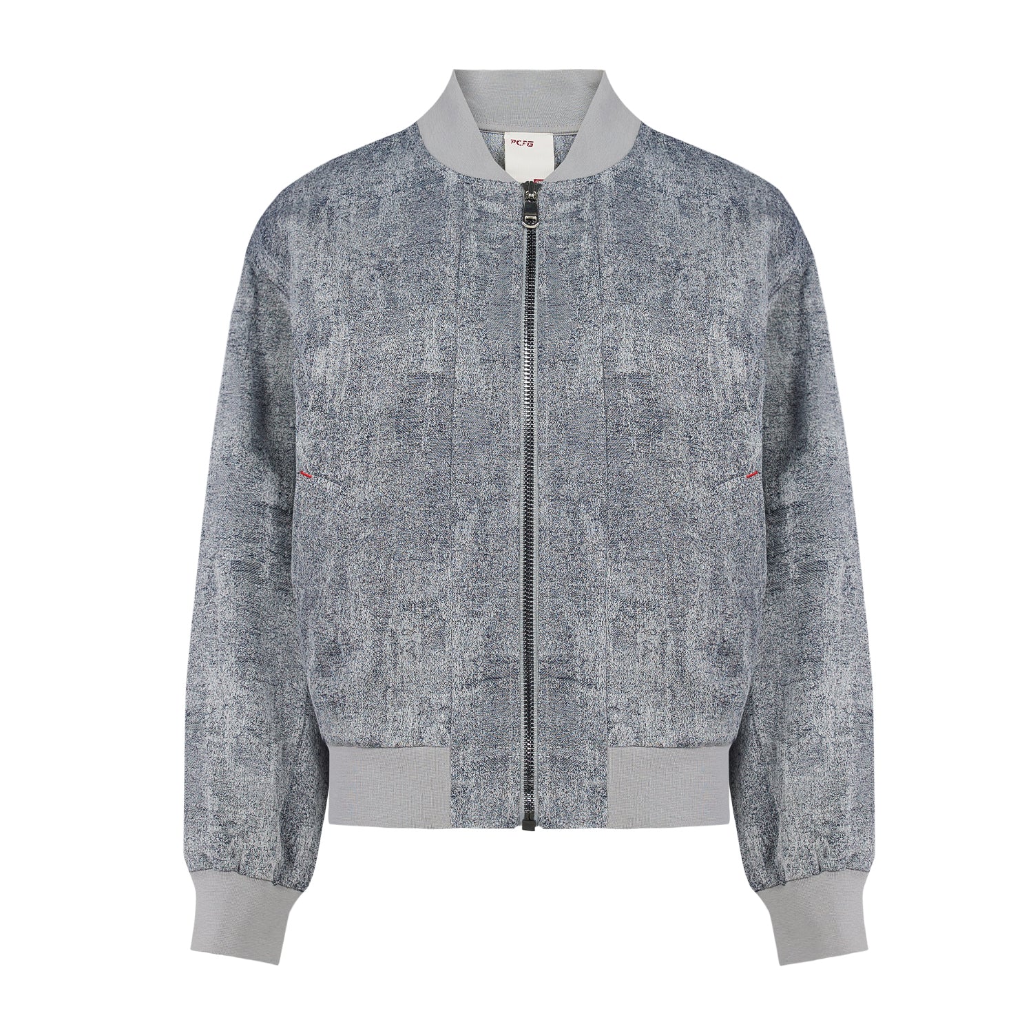 Linen Blend Free Heaven Ripped Look Bomber Jacket - Ultimate Grey