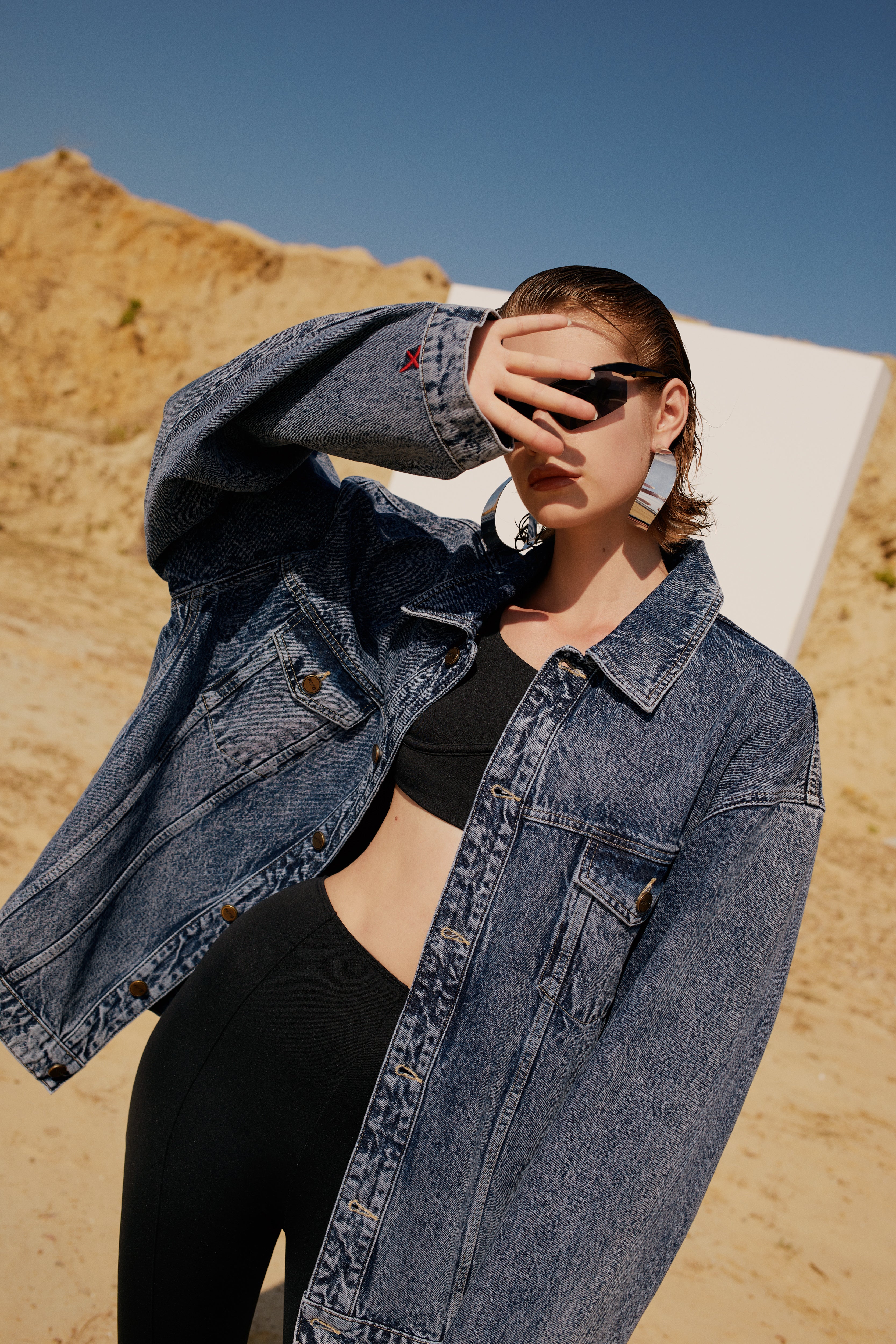 Pure Cotton Free Heaven Denim Jacket With Washed Effect