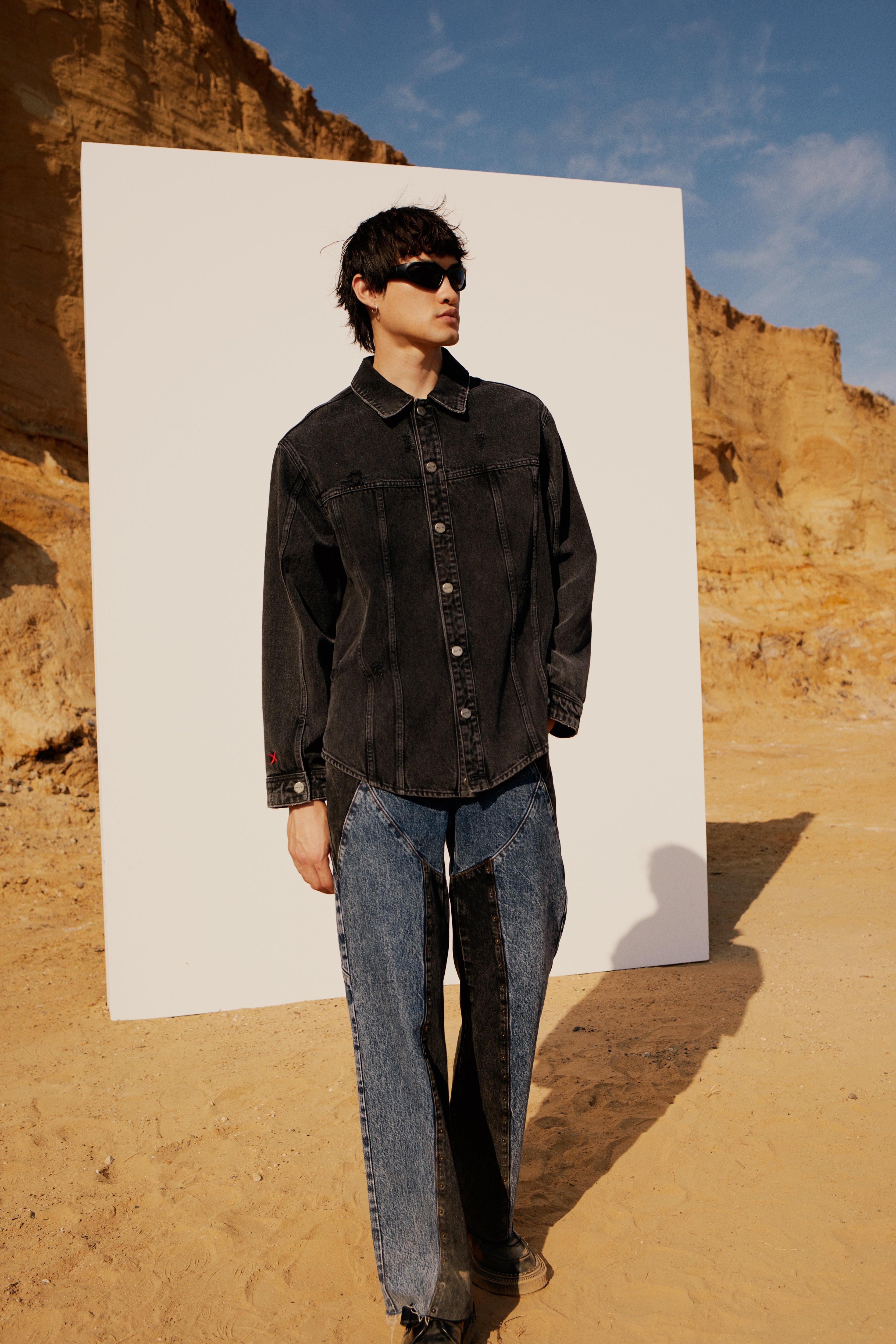 Pure Cotton Free Heaven Destroyed Denim Jacket