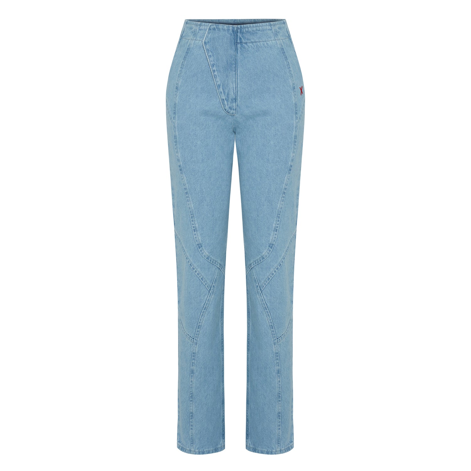 Cotton Stitch Detail Straight Fit Denim