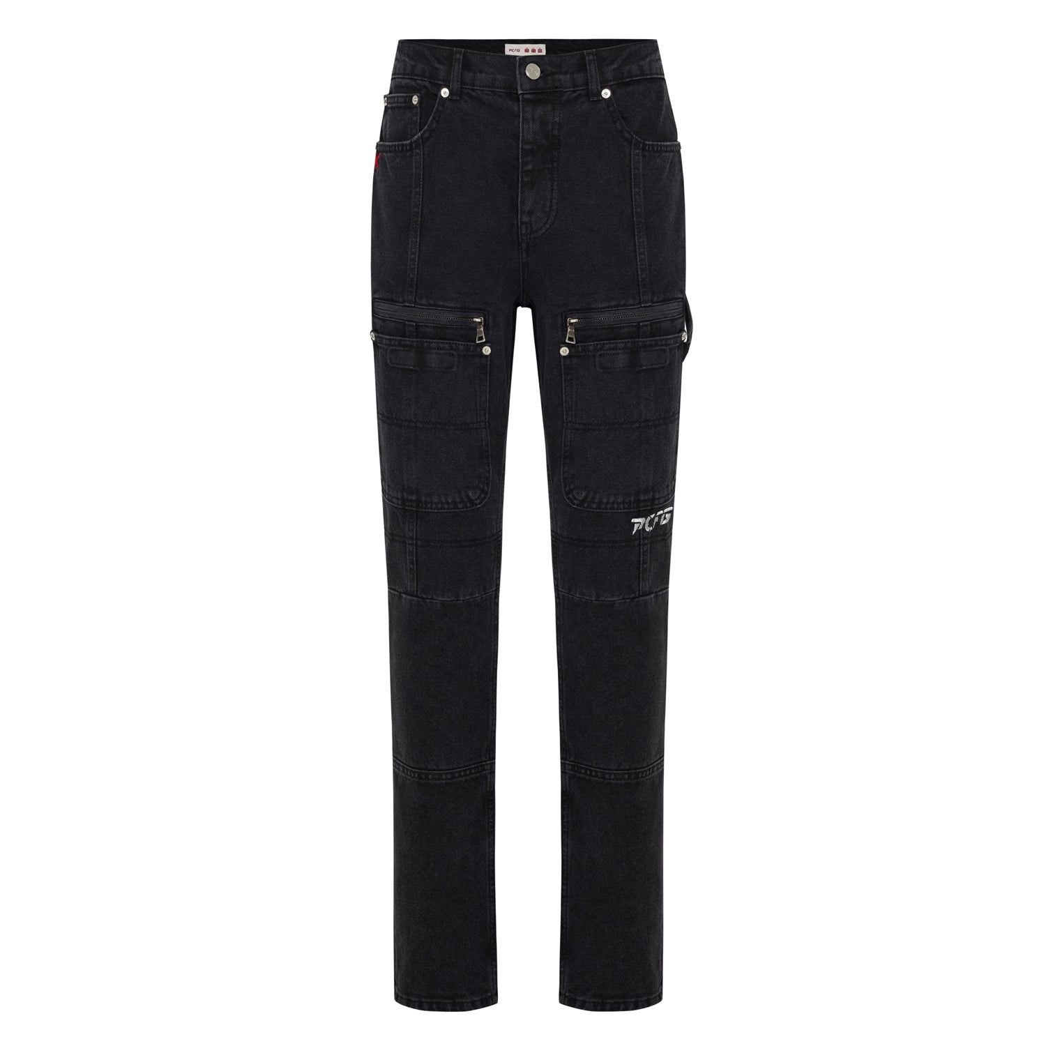 Cotton Cargo Denim Pant With Zip