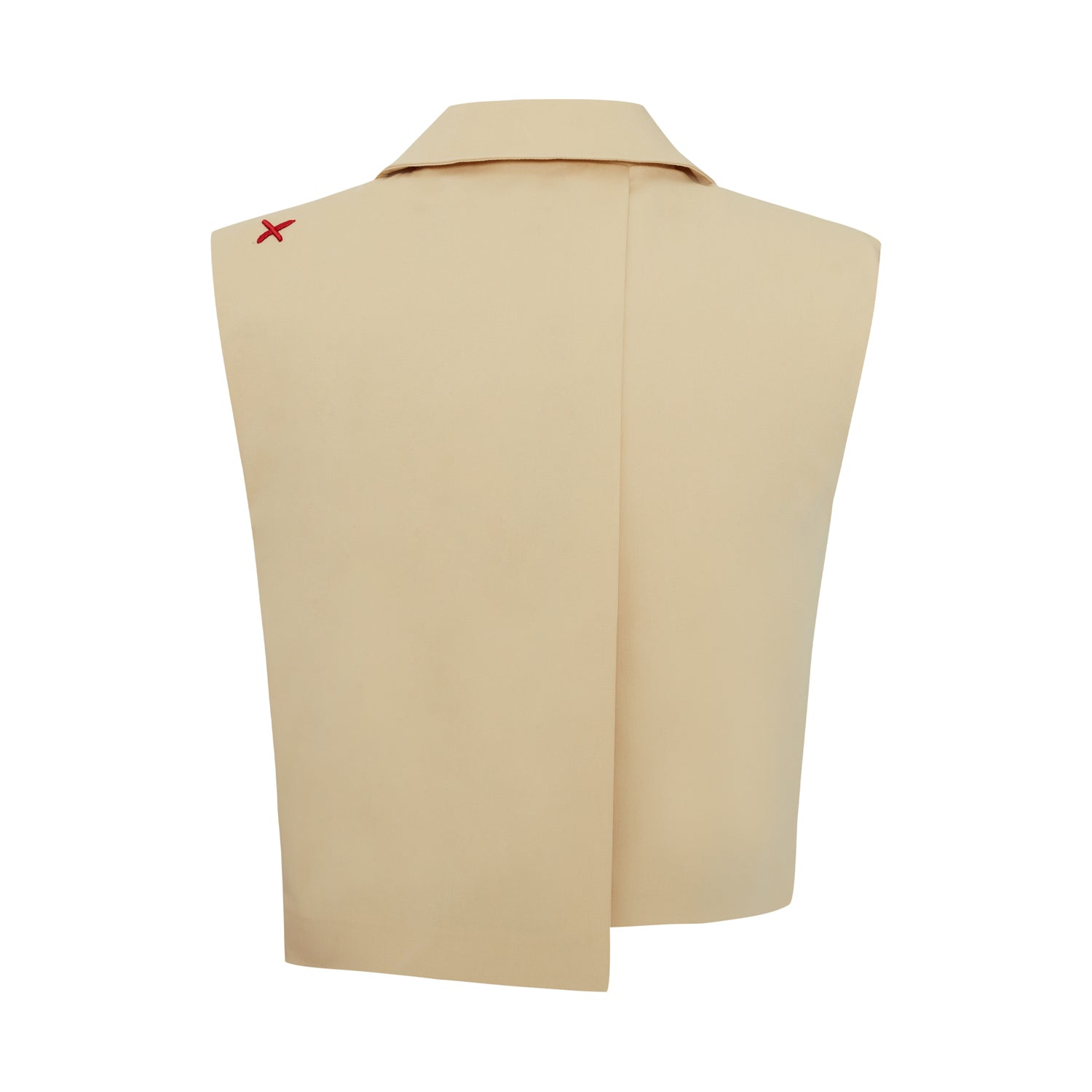 Cotton Woven Crop Vest - Chino Green