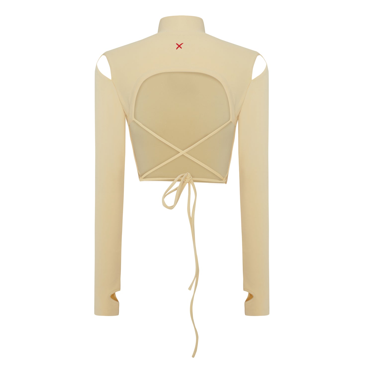 Cotton Long Sleeve Crop Top - Chino Green