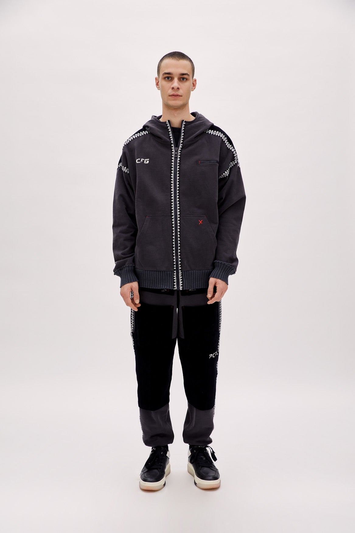 Cotton Crochet Zip Up Hoodie