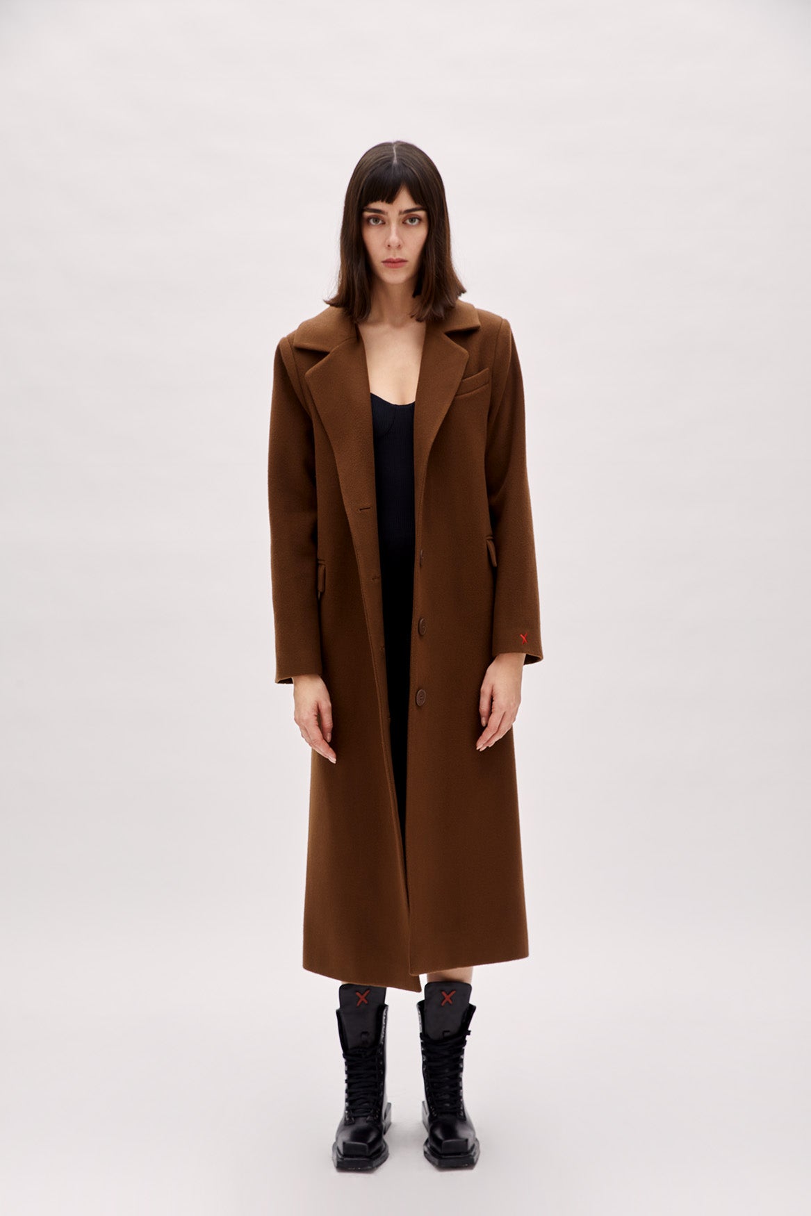 Wool Women Coat - Brown