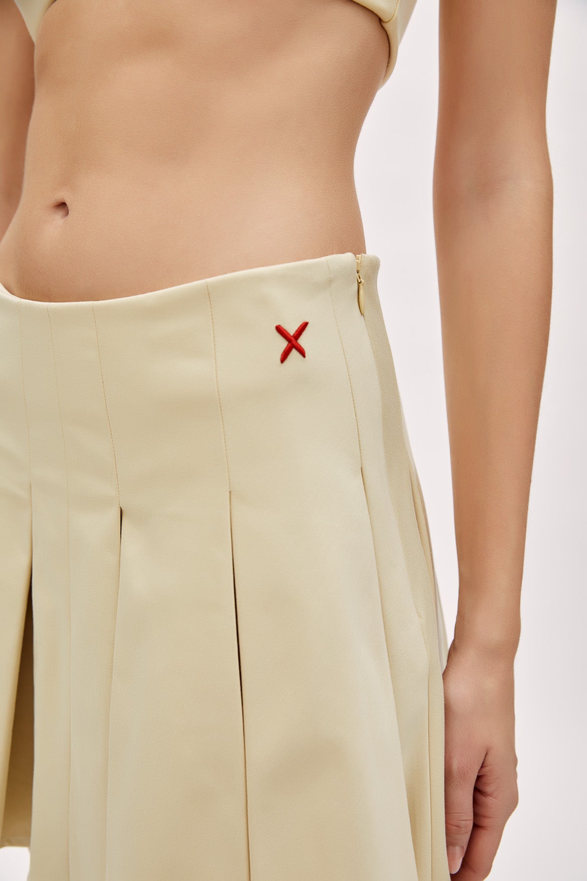 Cotton Pleated Skirt - Chino Green