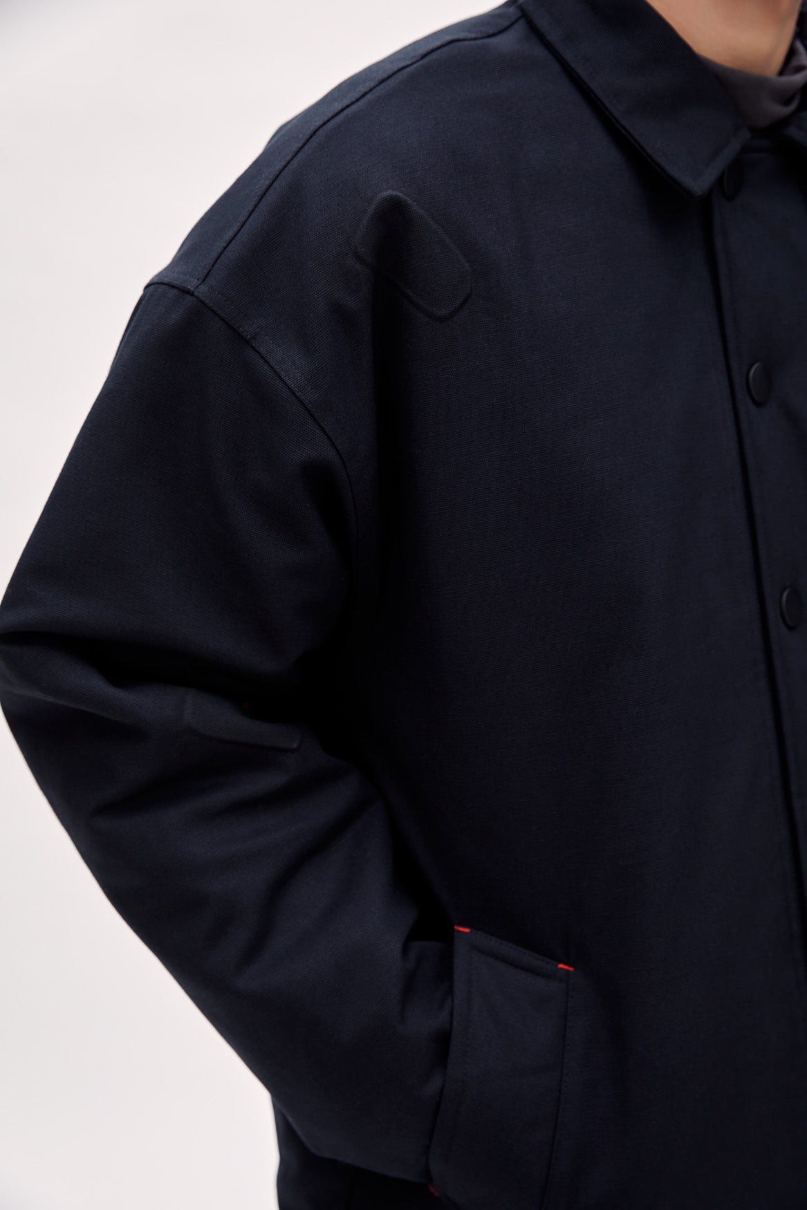 Cotton Men Oversized Puffer Jacket - Black