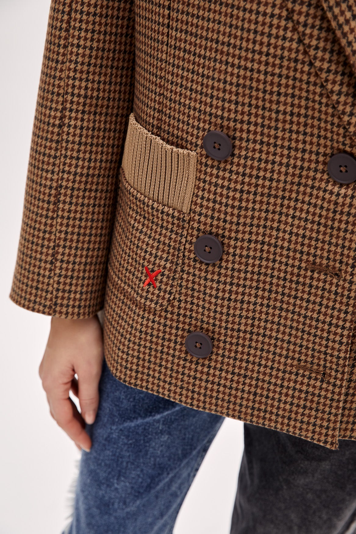 Cotton Big Shoulder Women Blazer Jacket