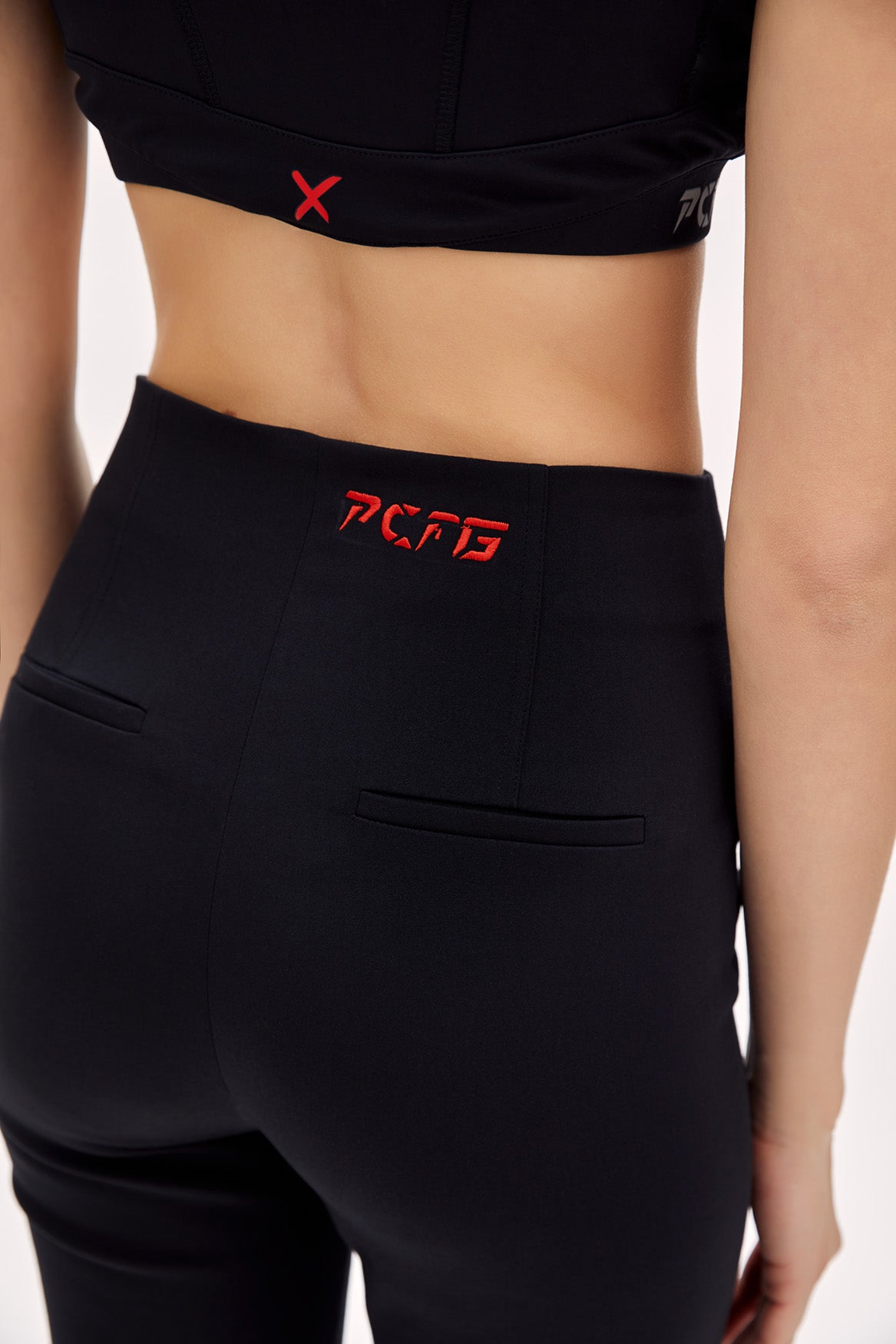 Cotton Flared Skinny Pant - Black