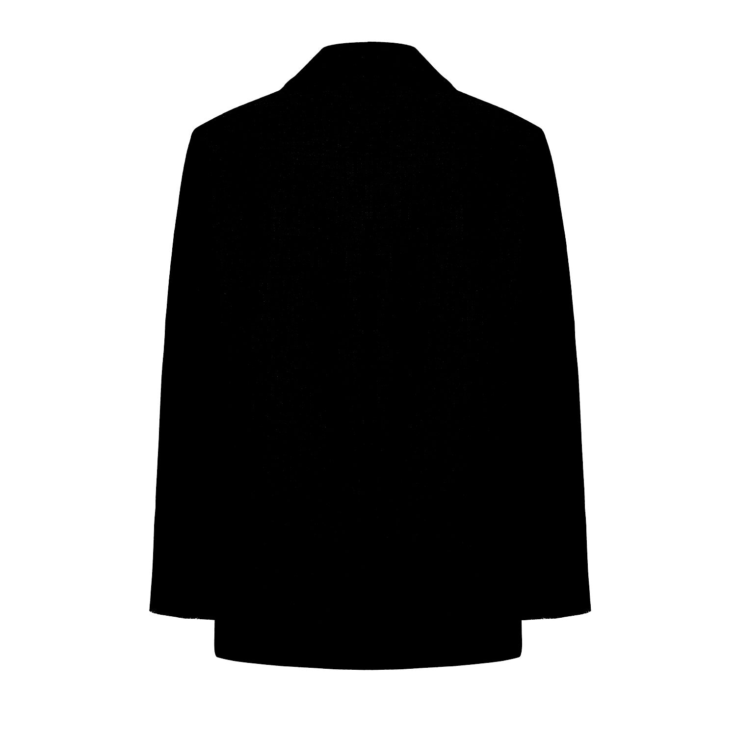 Wool & Cashmere Blend Double Breasted Men Coat - Black