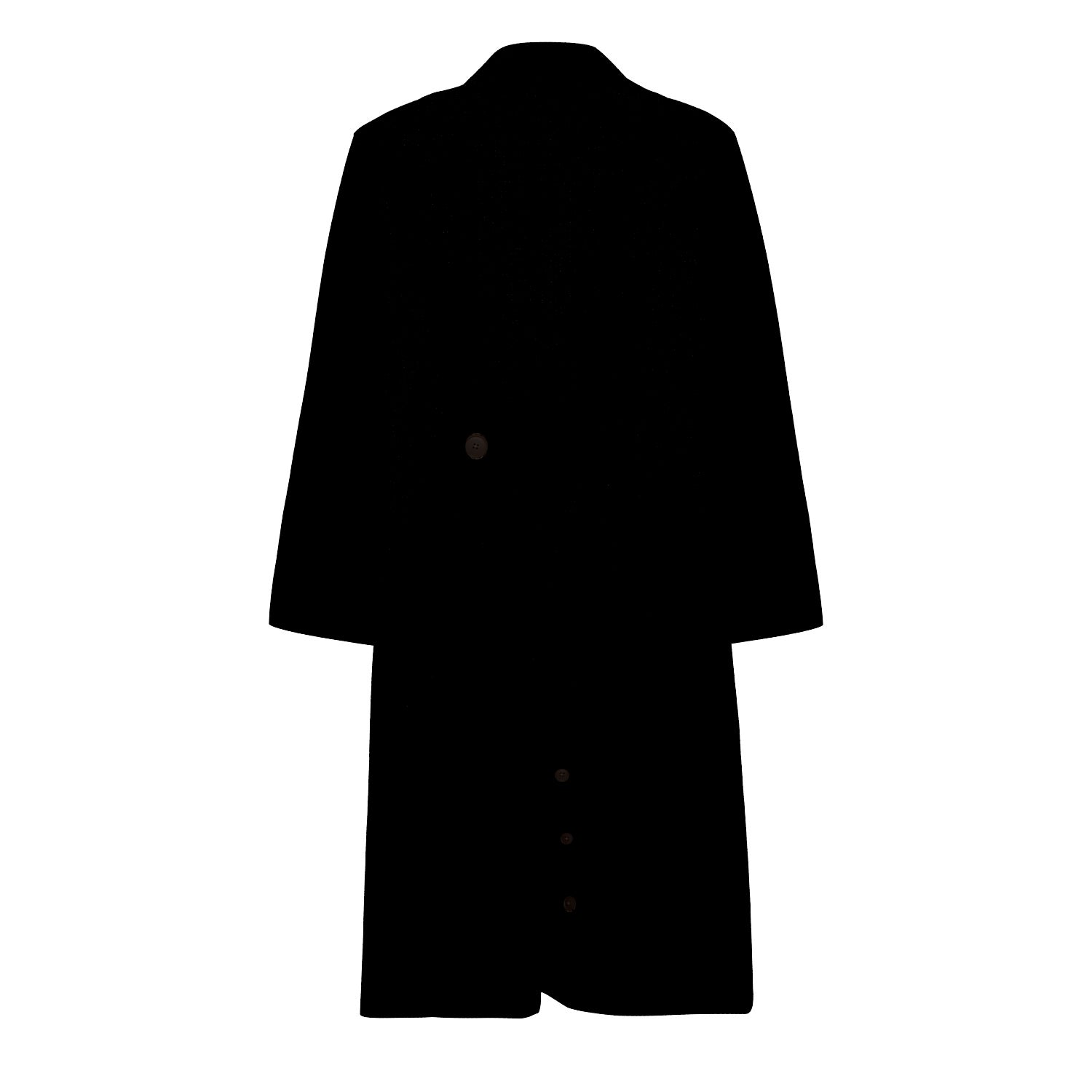 Wool & Cashmere Blend Long Men Coat - Black