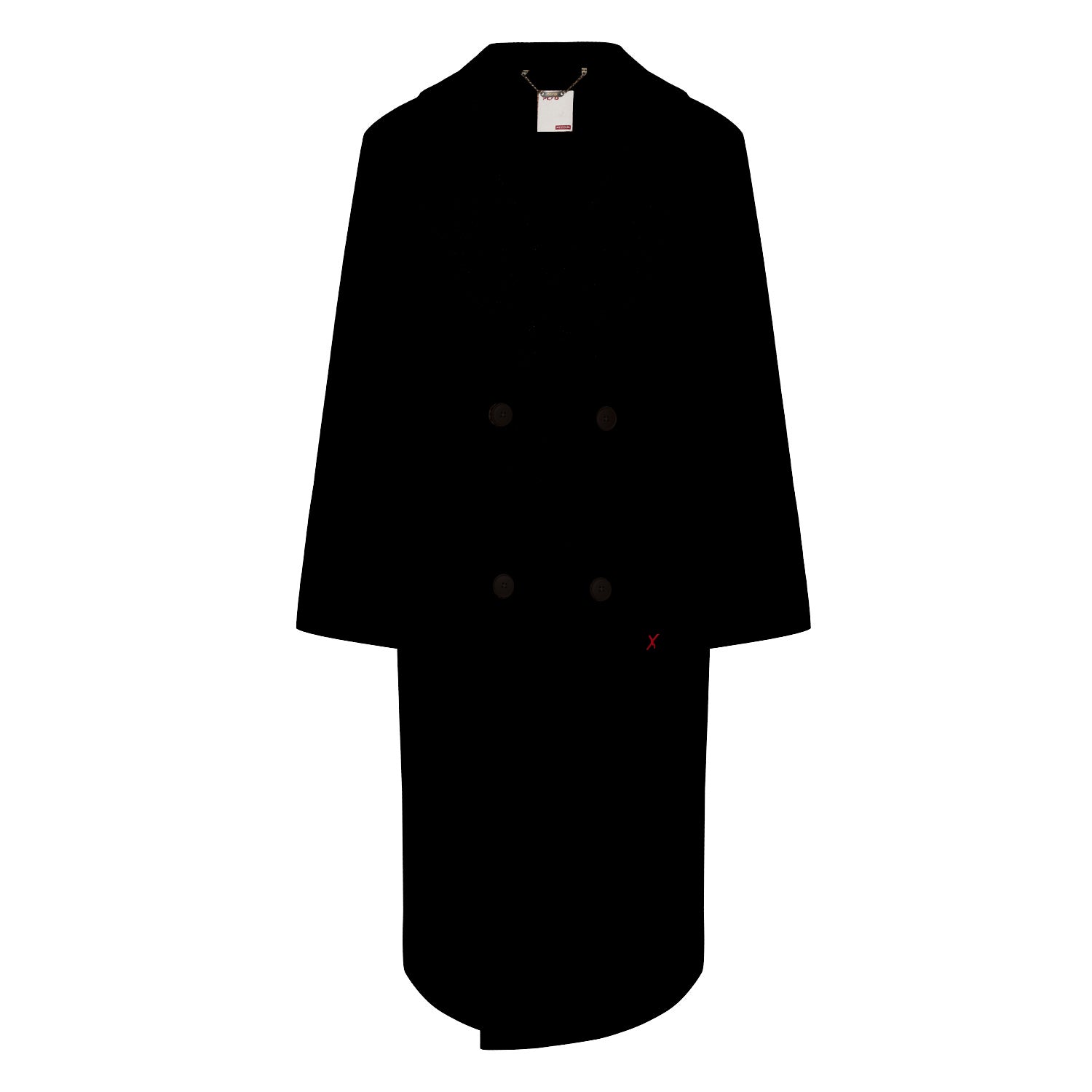 Wool & Cashmere Blend Long Men Coat - Black