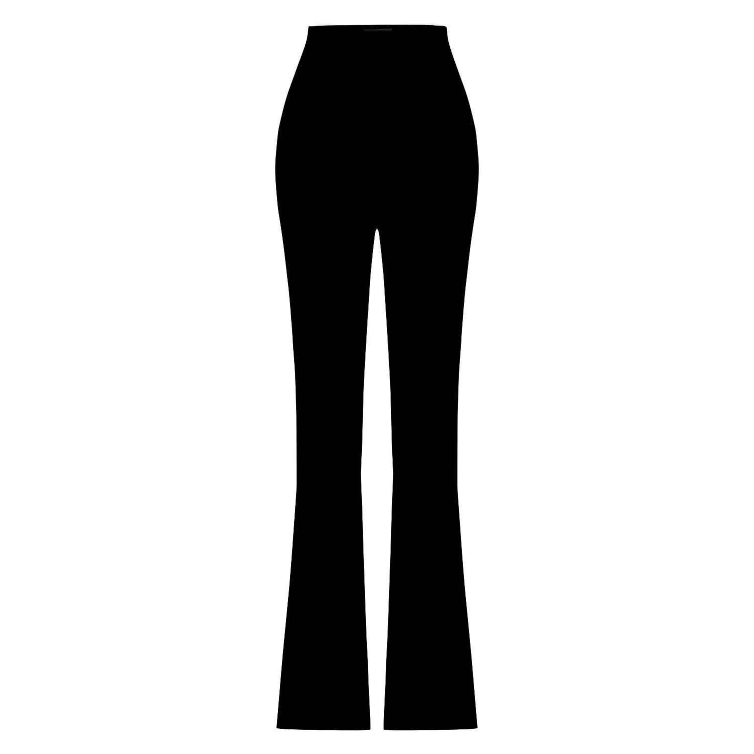 Cotton Flared Skinny Pant - Black